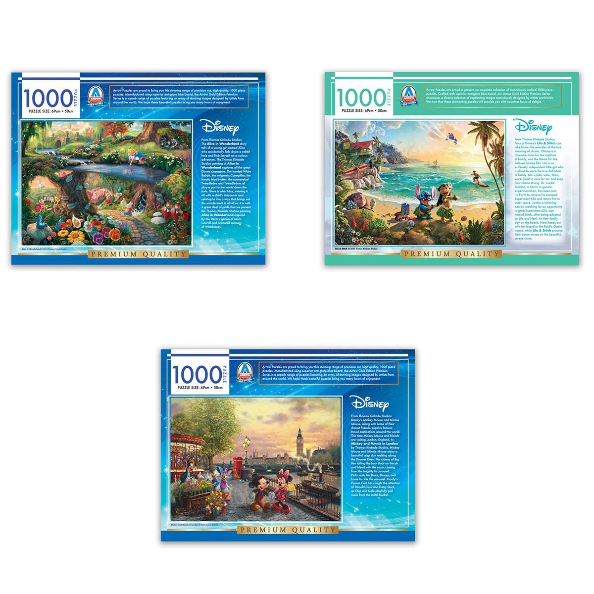 2 1000 Piece Arrow Disney Dreams Collection Thomas Kinkade Studios Puzzle - Assorted, 2 of 2