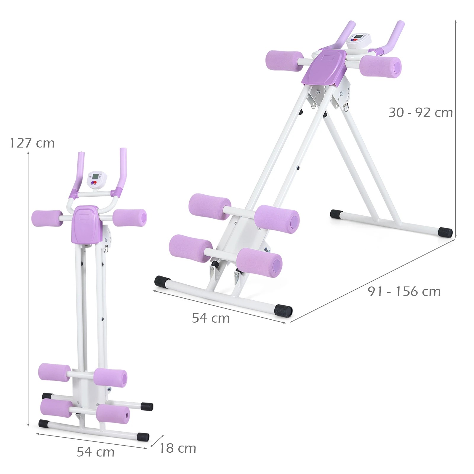 2 Costway Folding Ab Machine Adjustable Ab Trainer Abdominal Workout Equipment w/6 Inclined Angles, 2 of 2
