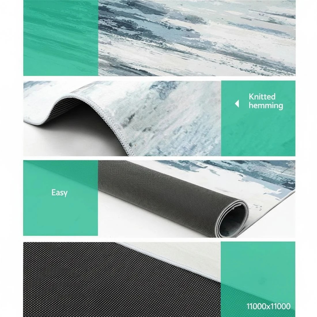 5 Artiss Floor Rug 160x230 Washable Mat Carpet Short Pile Poca - White, 5 of 6