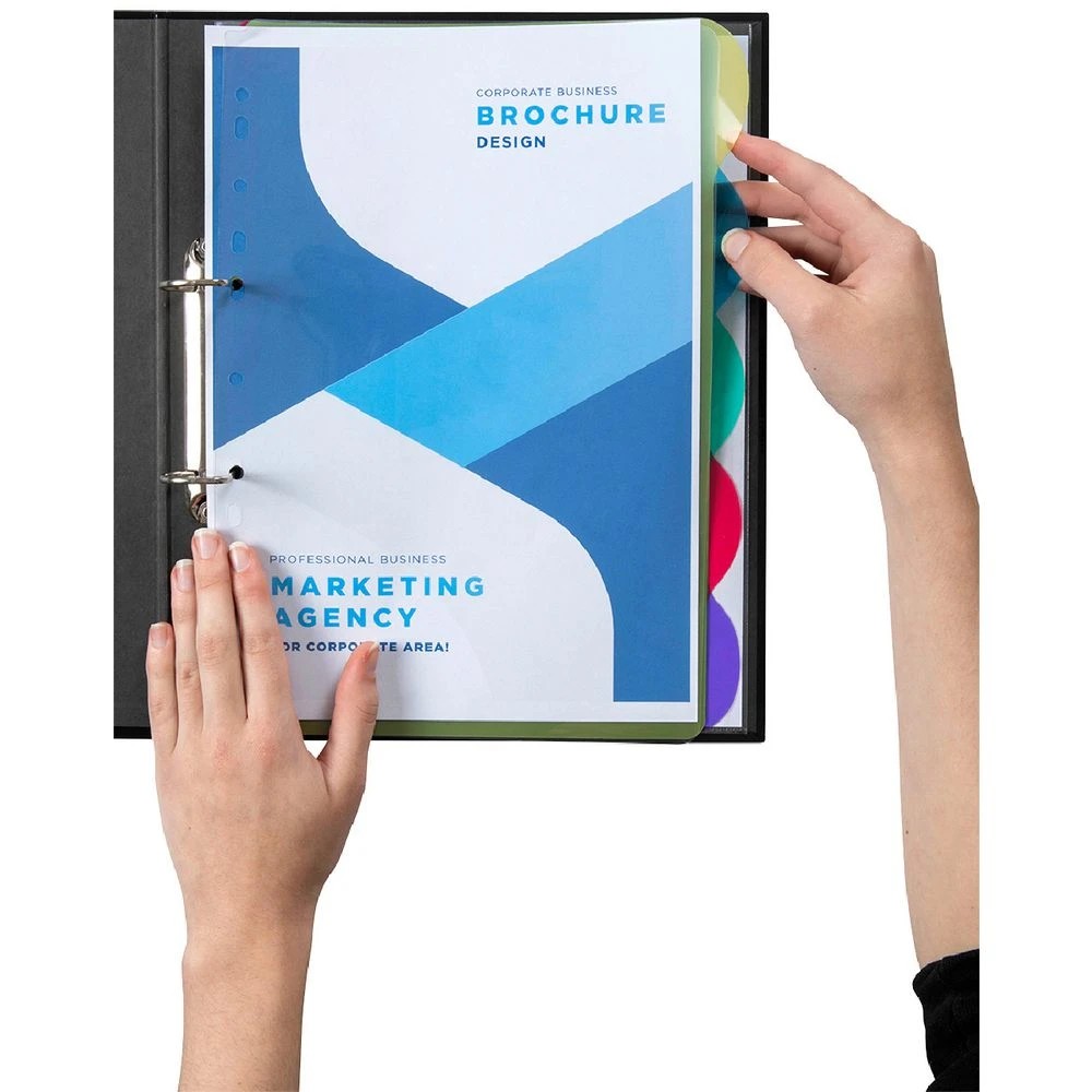 3 Marbig A4 Transparent Divider with 5 Tab View Tab Colour, 3 of 3