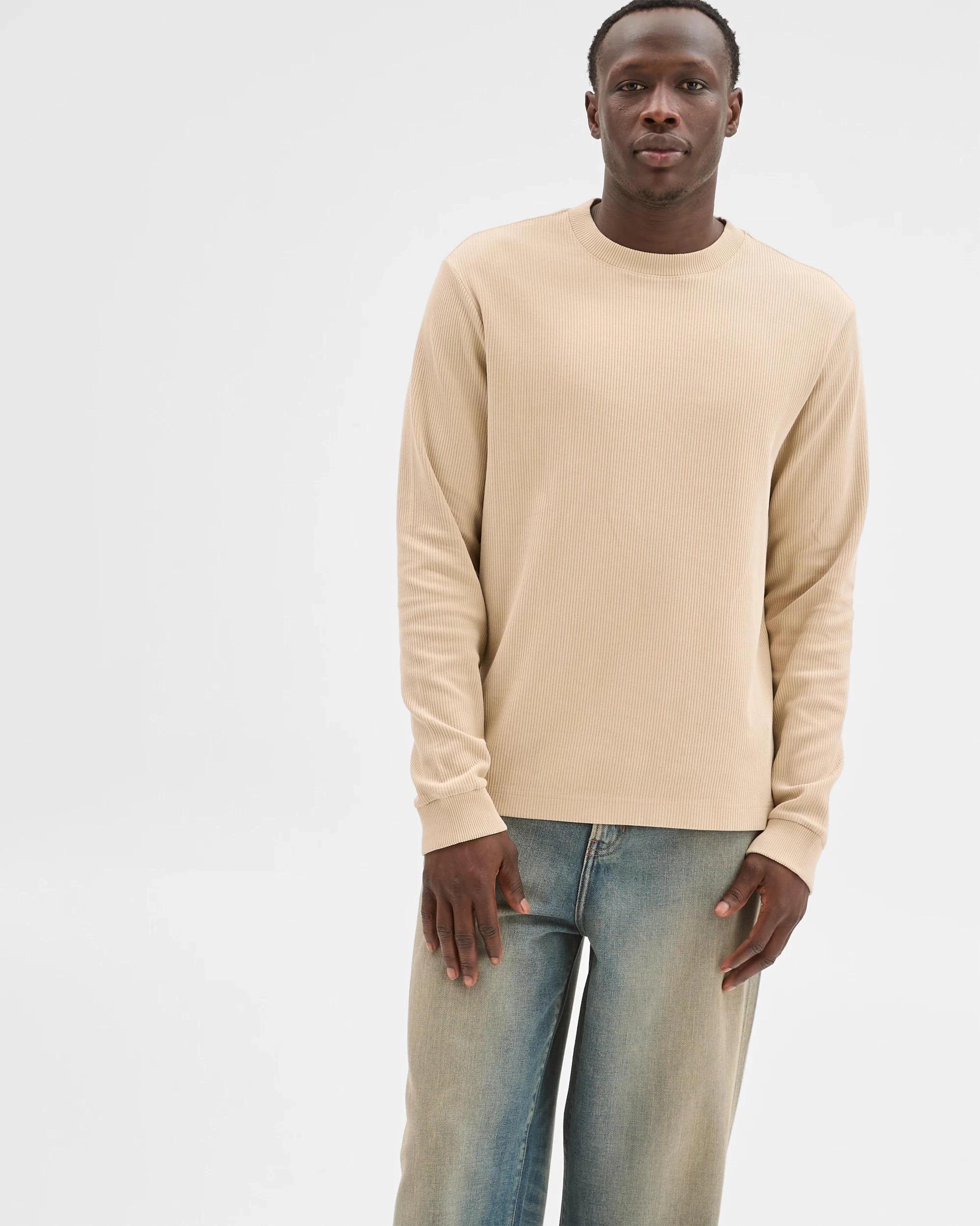 3 Commons Australian Cotton Relaxed Heavyweight Textured T-Shirt ACID SAND, 3 of 6