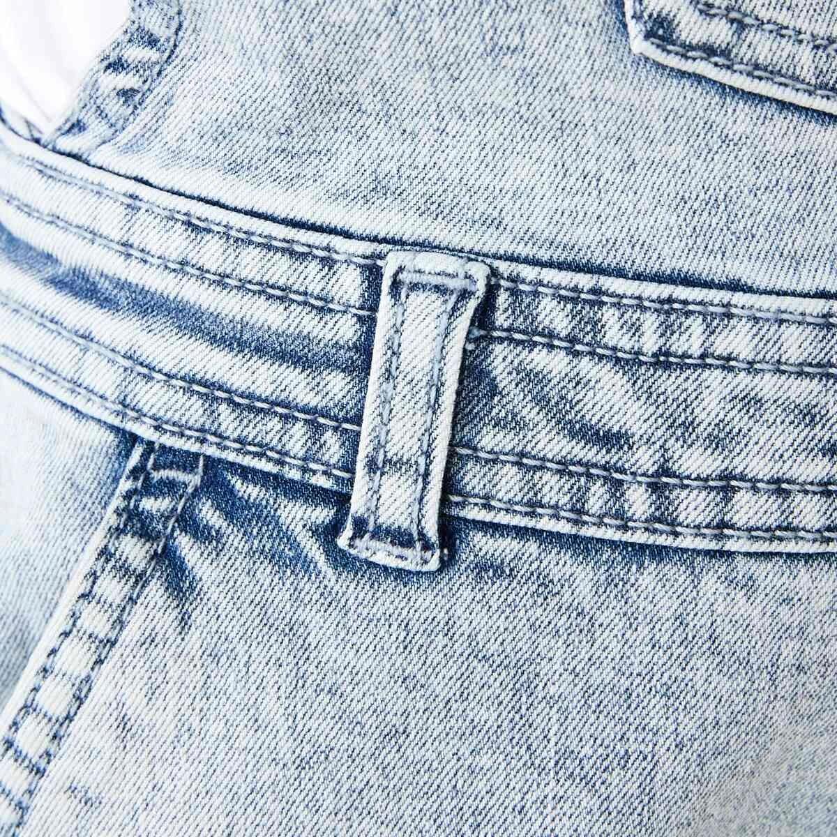 6 Denim Full Length Dungarees Light Wash, 6 of 8