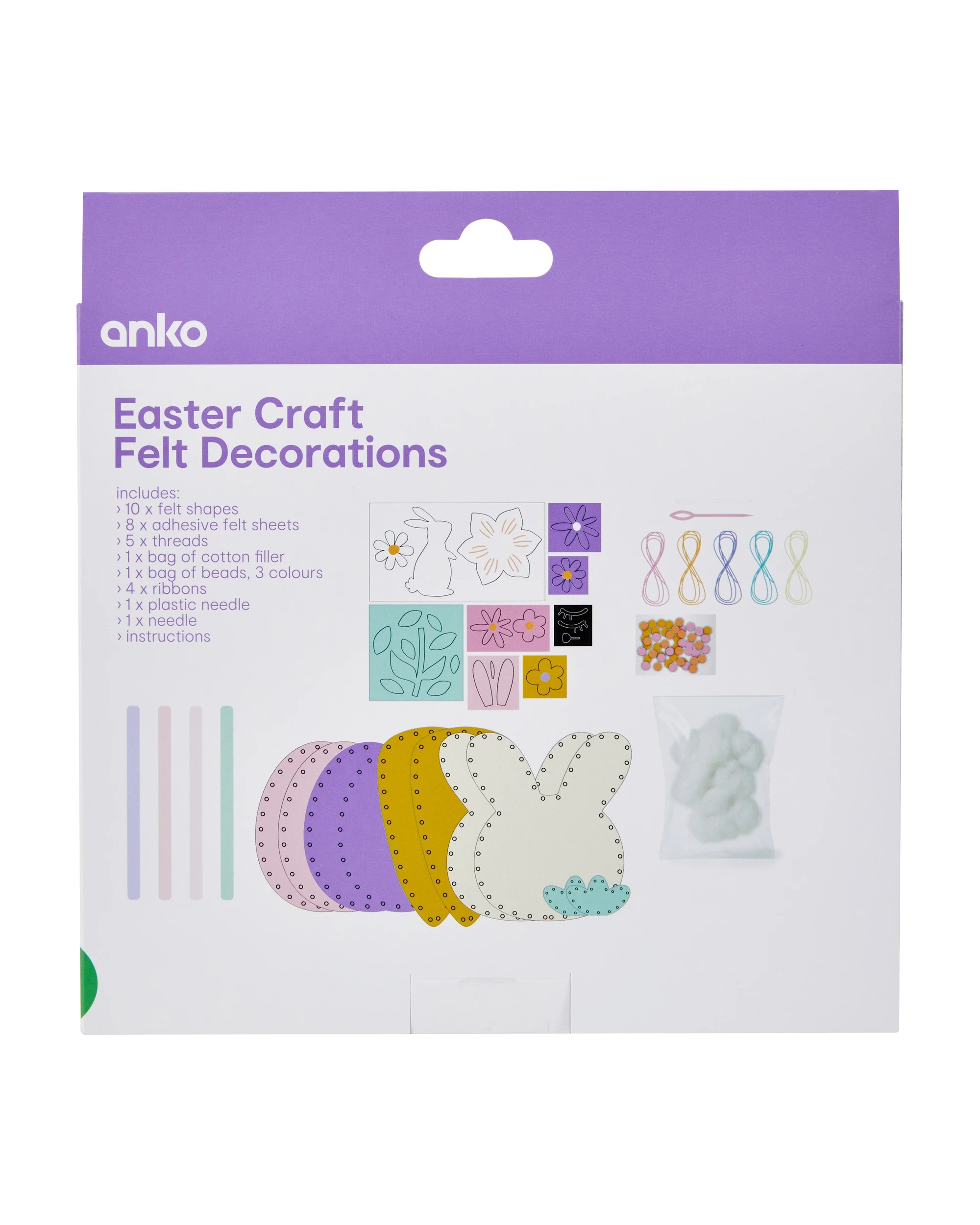 3 Easter Craft Felt Decorations, 3 of 3