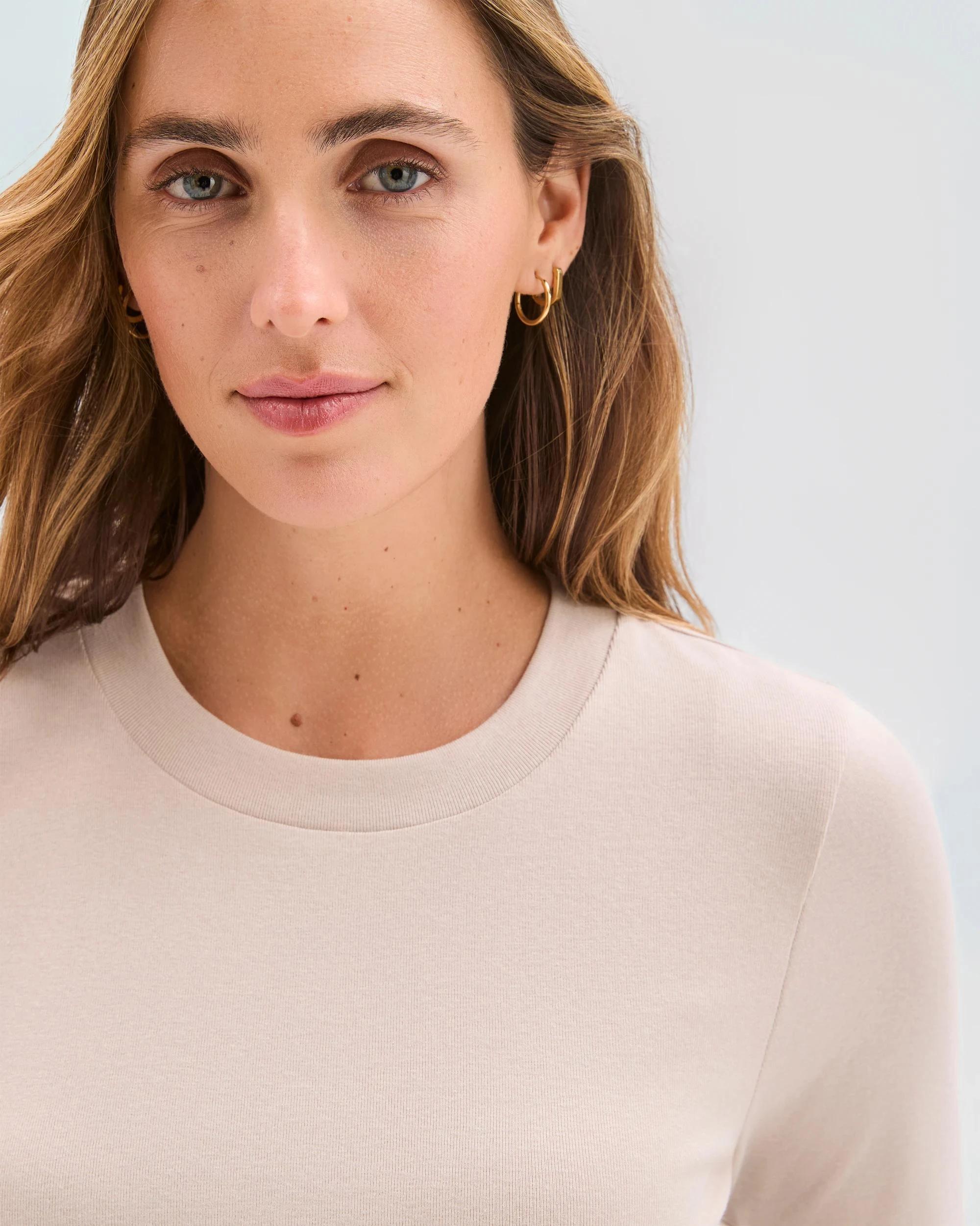 3 Target Woman Soft Touch Long Sleeve T-Shirt PEBBLE, 3 of 5