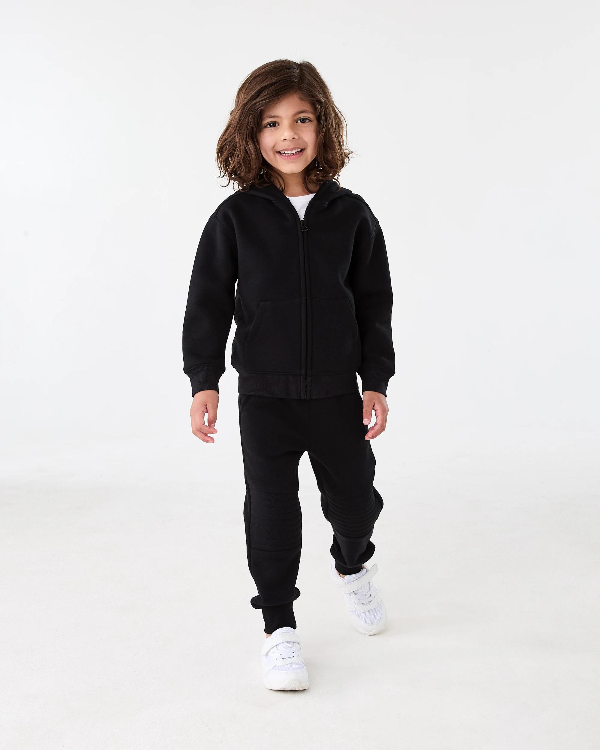 7 Plain Zip Through Hoodie Black, 7 of 8