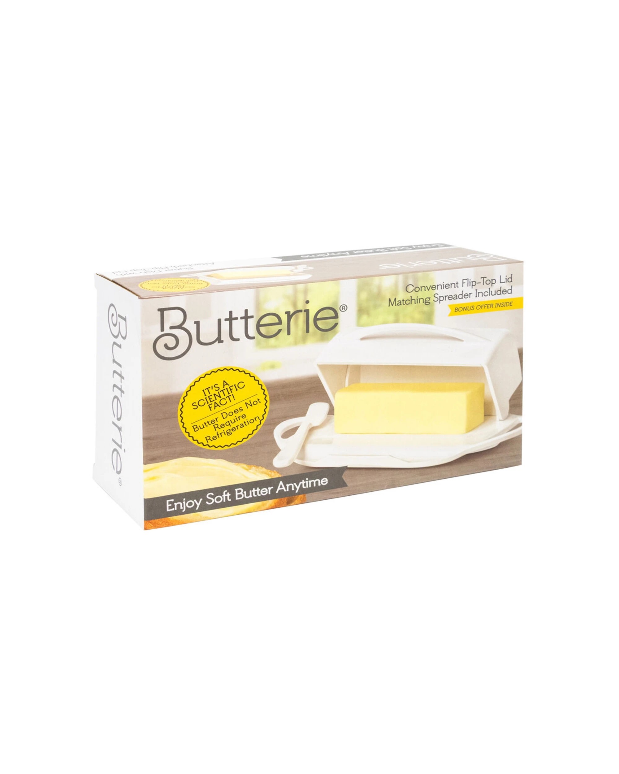 5 Butterie Flip Top Plastic Butter Dish With Spreader 250g Capacity - White, 5 of 7
