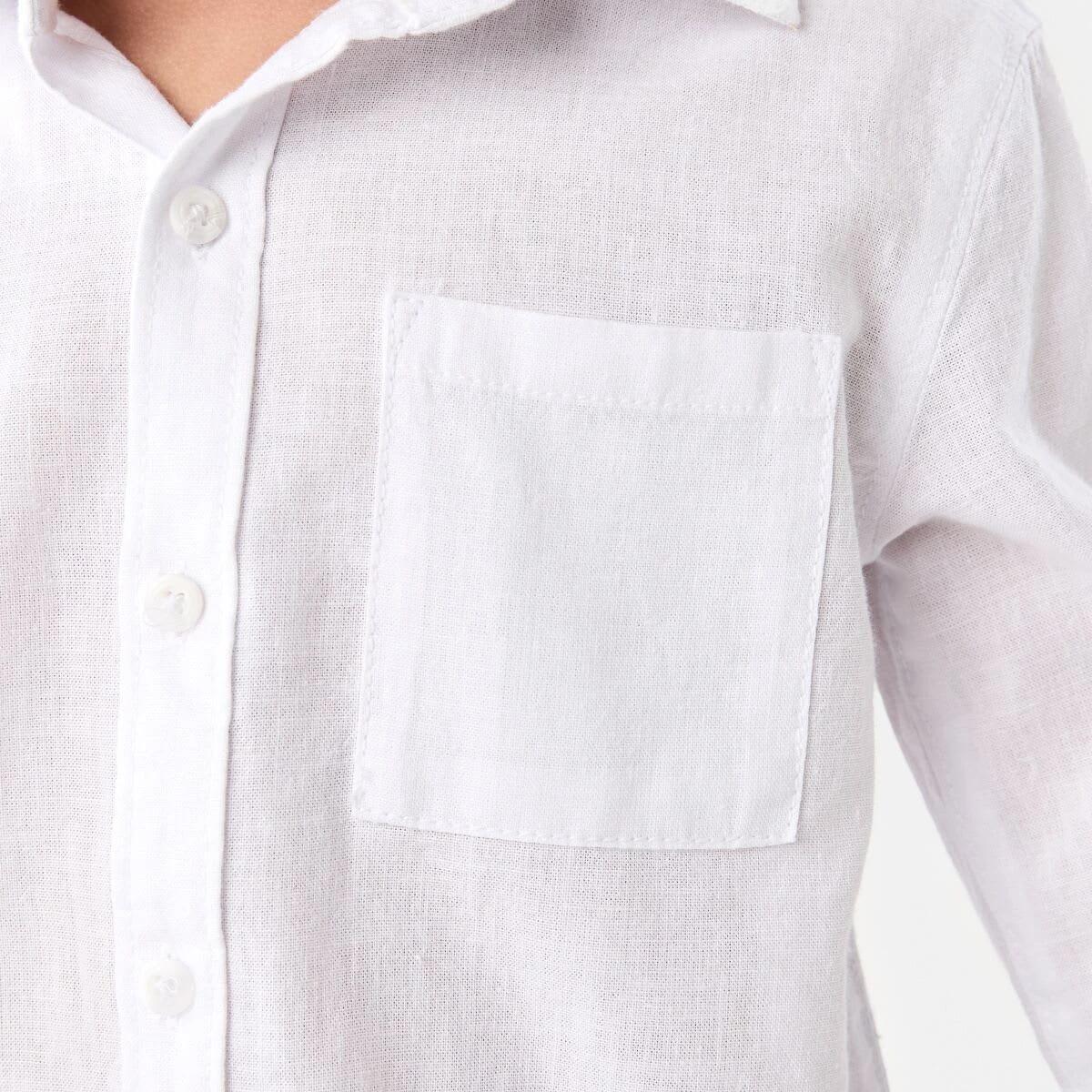 6 Long Sleeve Linen Shirt WHITE, 6 of 9