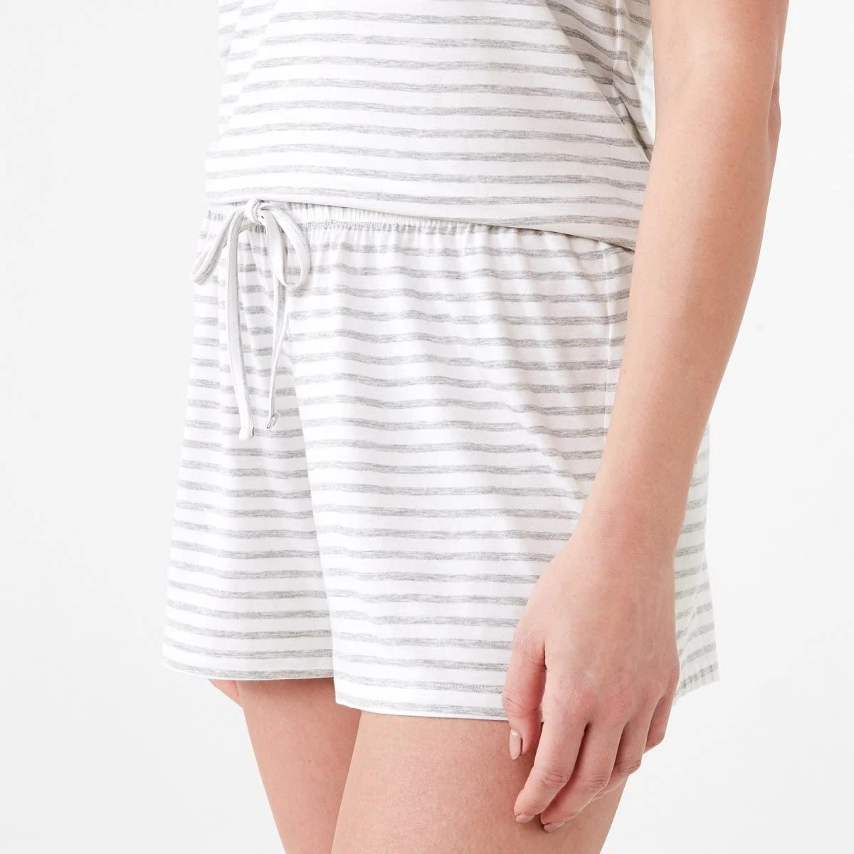 2 Viscose Stripe Shorts MARLE STRIPE SILVER MARLE, 2 of 6