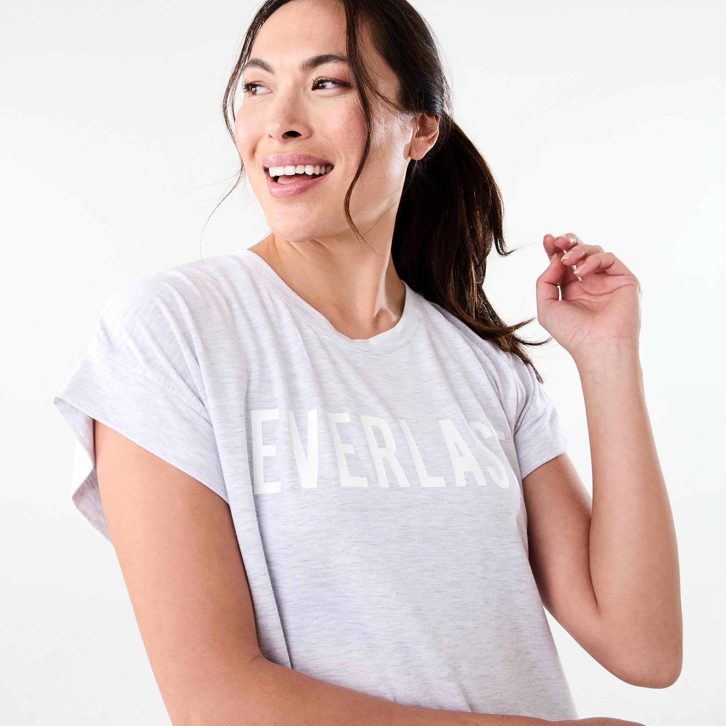 4 Everlast Womens Relaxed Longline T-shirt EVERLAST WHITE MARLE, 4 of 7