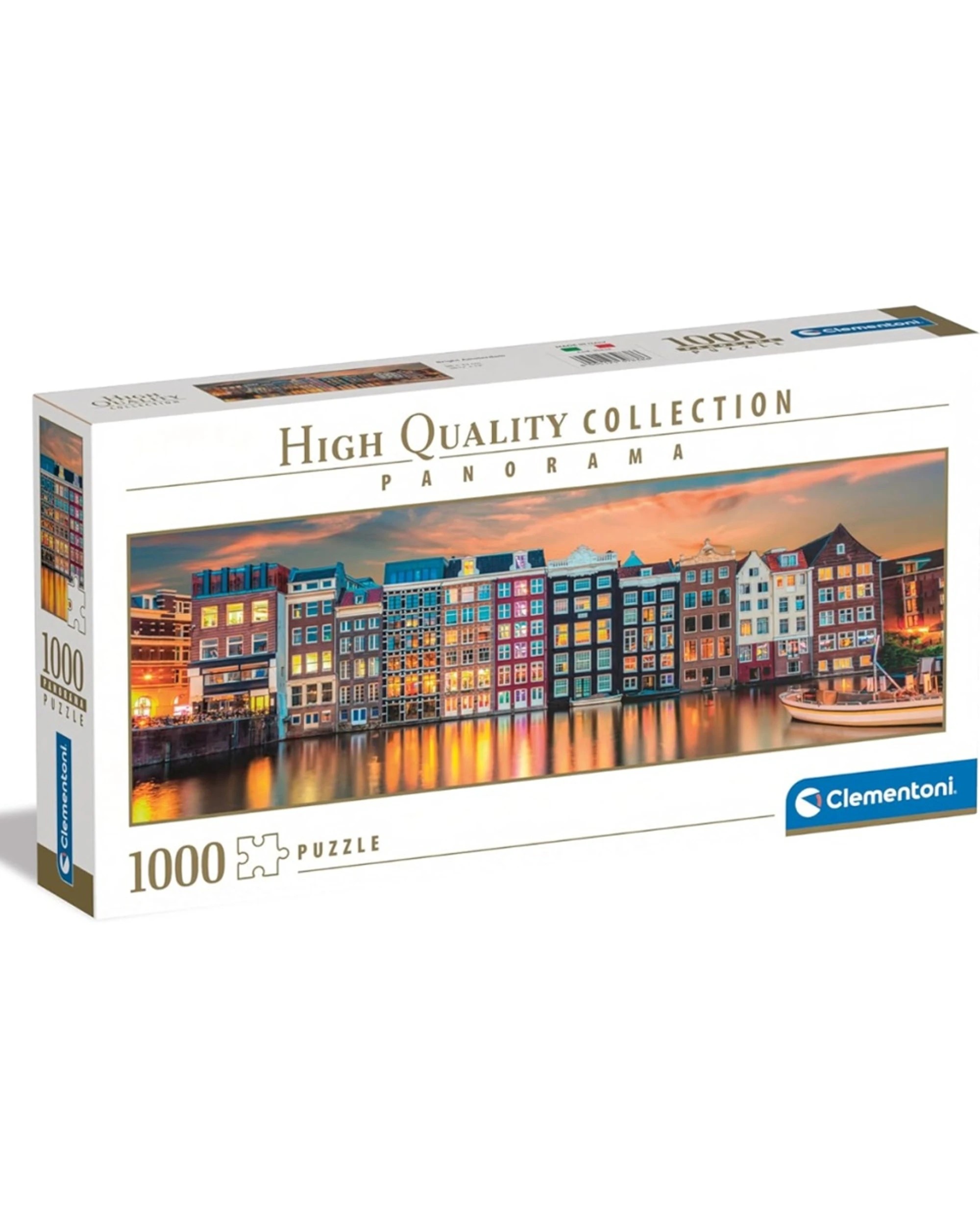 1 Clementoni Bright Amsterdam 1000 Piece Jigsaw Puzzle 98x33cm - Multi, 1 of 2