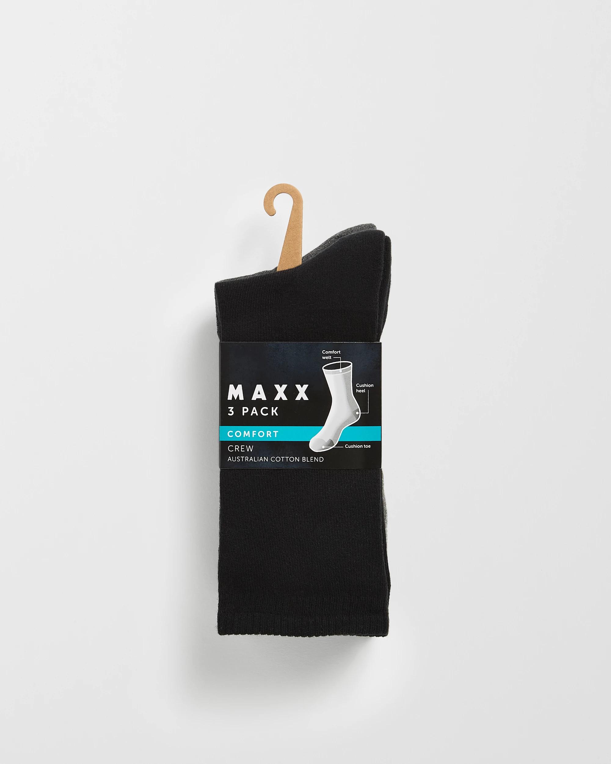 3 Maxx Australian Cotton Blend 3 Pack Comfort Socks MULTI, 3 of 3