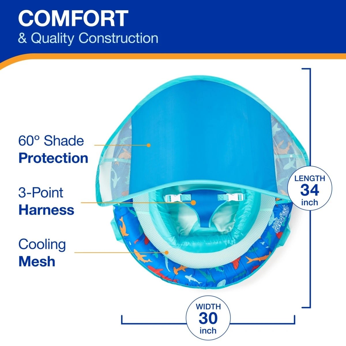 4 Swimways Premium Infant Spring Float Sun Canopy - Assorted, 4 of 8