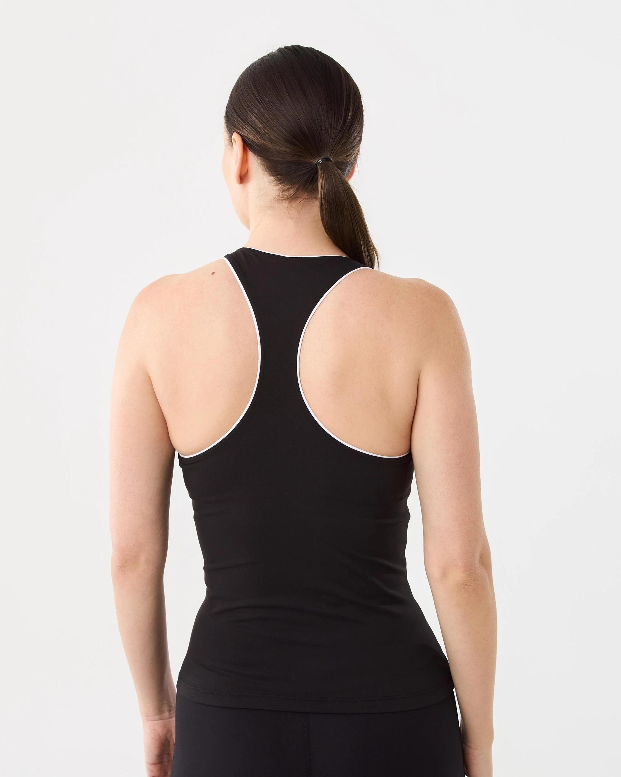 3 Active Womens Cloudform Piped Tank Black, 3 of 6