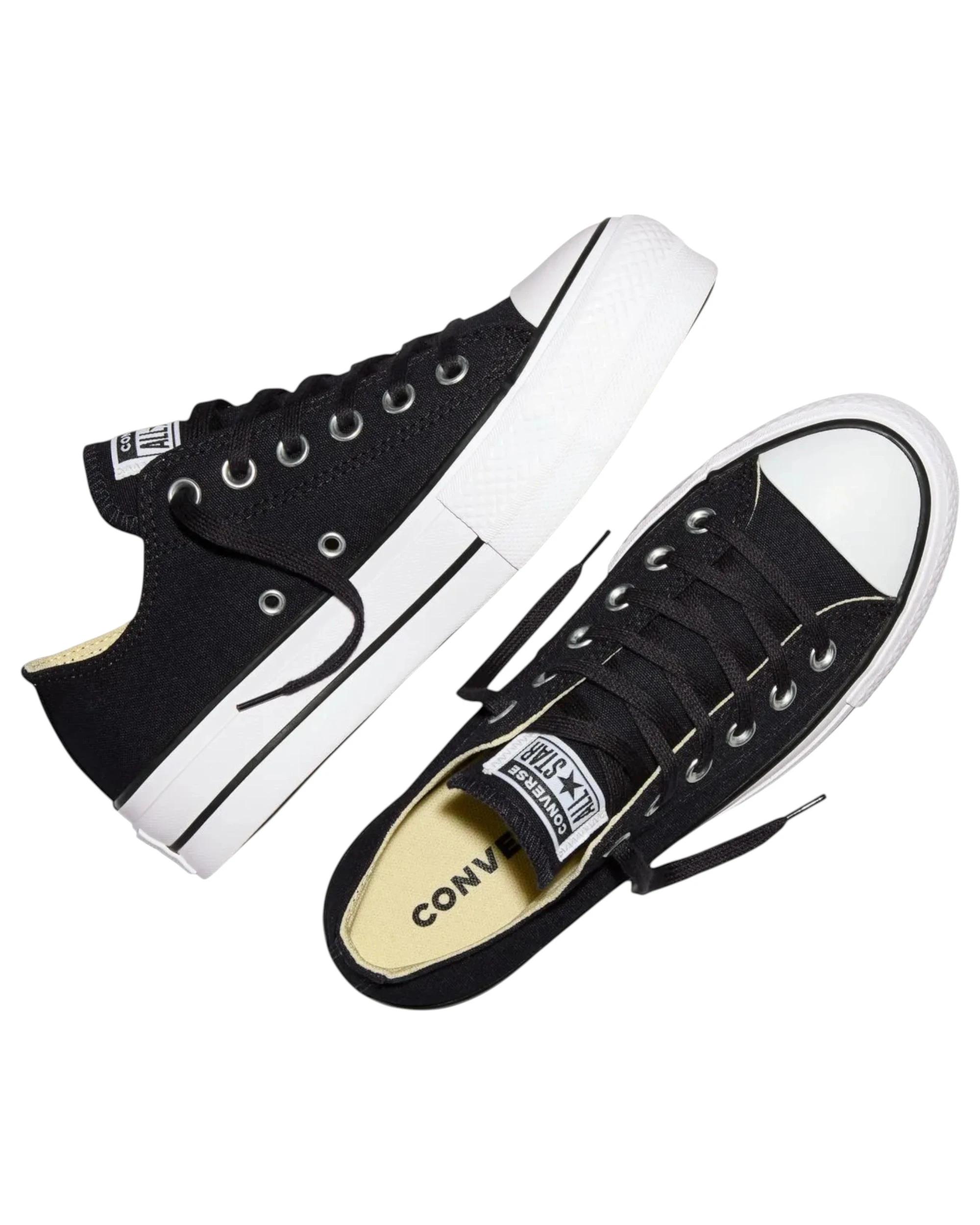 2 Converse Womens Chuck Taylor All Star Canvas Lift Low Top Sneaker BLACK/WHITE, 2 of 7