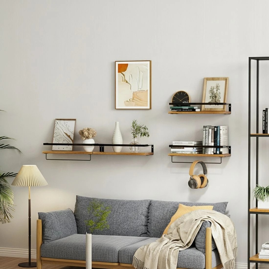 4 Artiss Floating Wall Shelf Set of 2 - Brown, 4 of 7