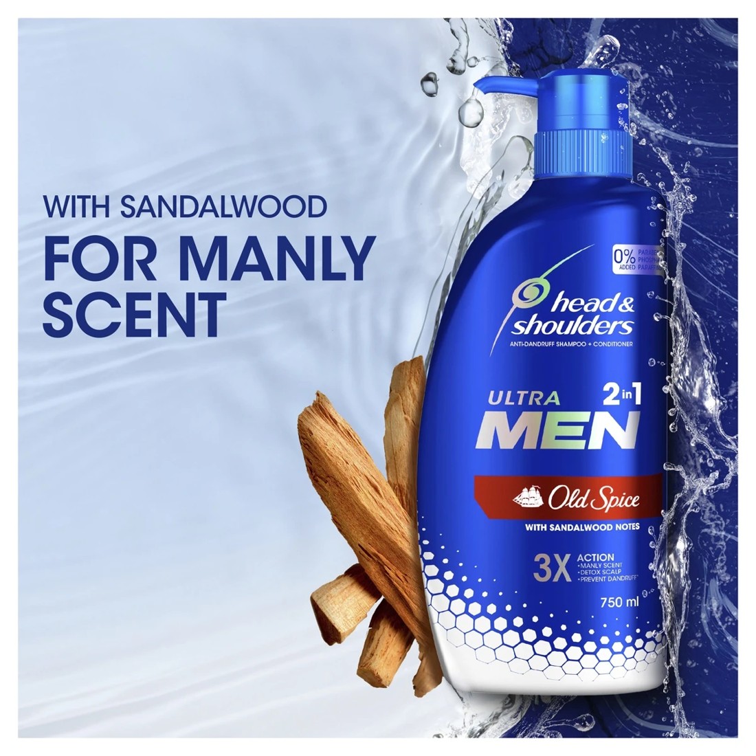 4 Head & Shoulders Ultra Men Old Spice 2-in-1 Anti Dandruff Shampoo and Conditioner 750ml, 4 of 8