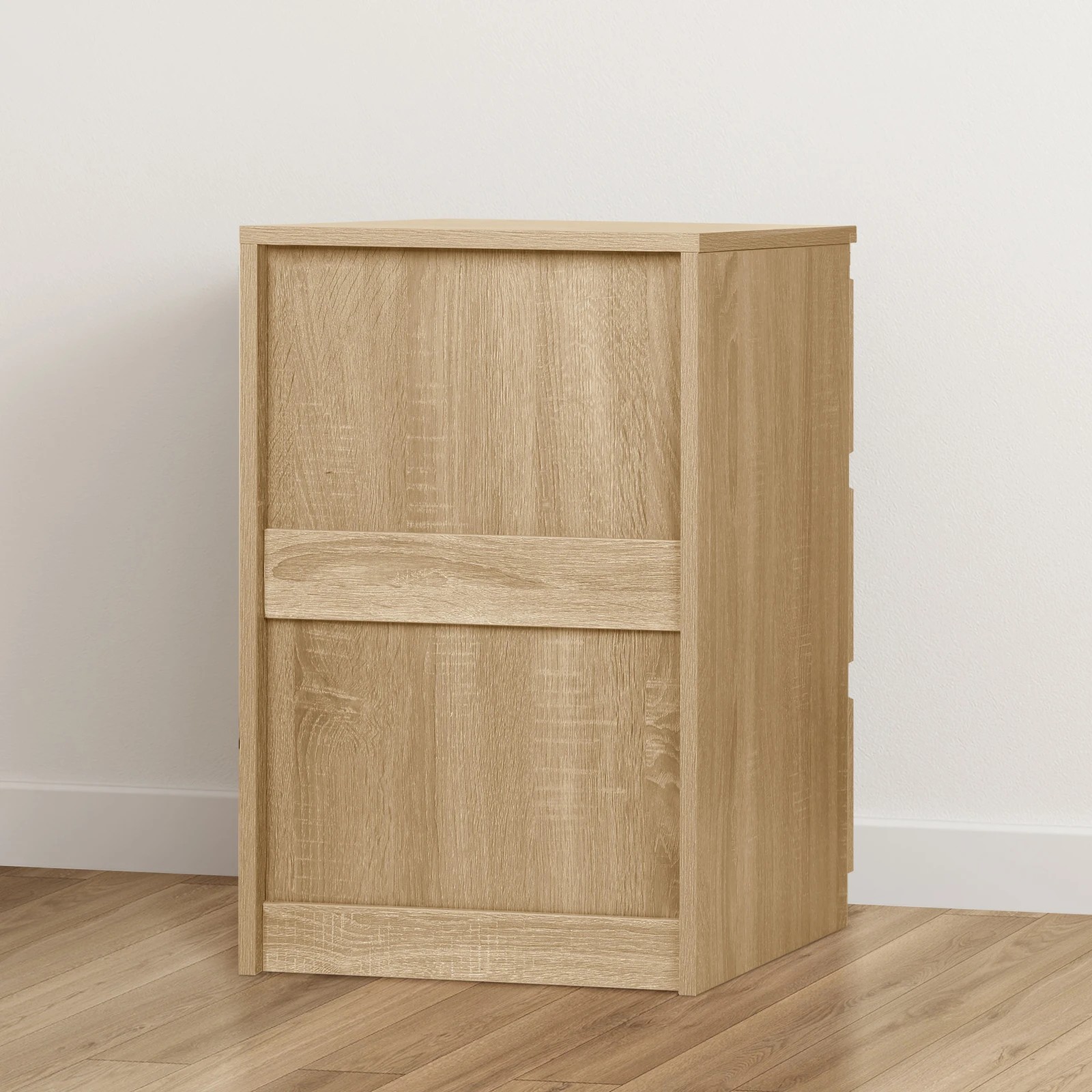 8 Alfordson Bedside Table Nightstand 3 Drawers Side End Table Wood - Oak, 8 of 8