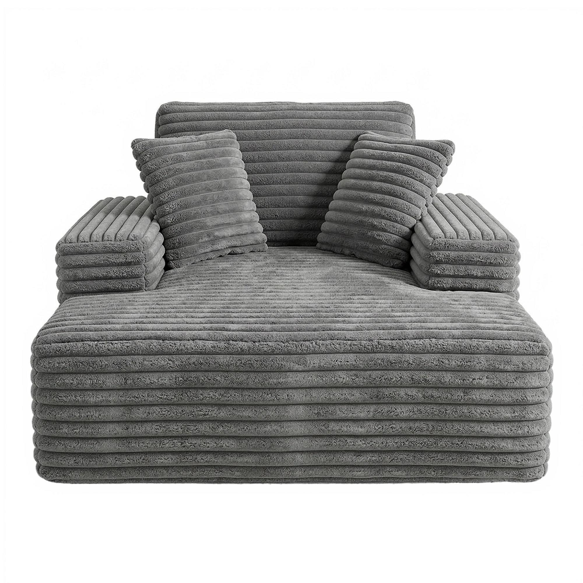 3 Artiss Sofa Bed Lounge Chair Recliner Couch Reading Chairs Sleeper Cloud Sofas - Grey, 3 of 5