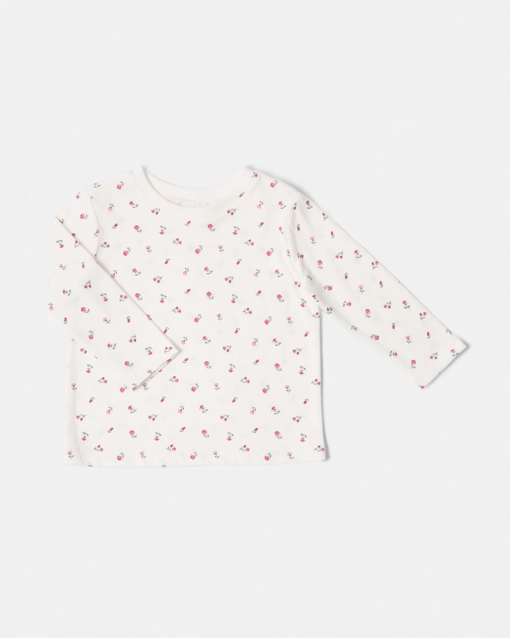4 Cotton Long Sleeve Corduroy Dungaree Set Floral, 4 of 6
