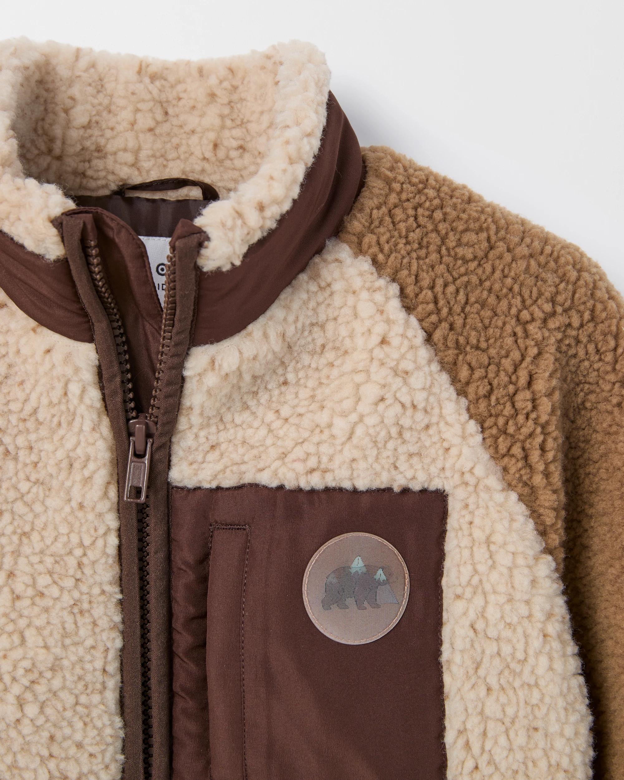 2 Target Kids Teddy Fleece Zip Through Jumper TAN, 2 of 2