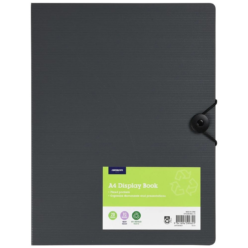 1 J.Burrows Foam Display Book 20 Pockets Grey, 1 of 4