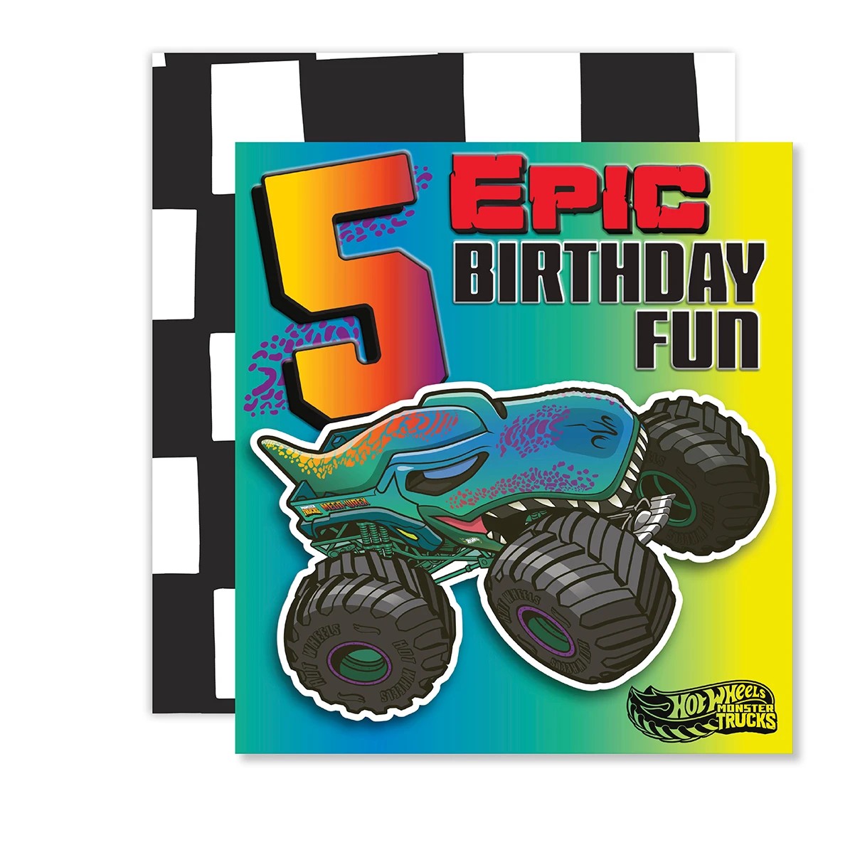 1 Connections from Hallmark 5th Birthday Card - Hot Wheels Monster Trucks, 1 of 3