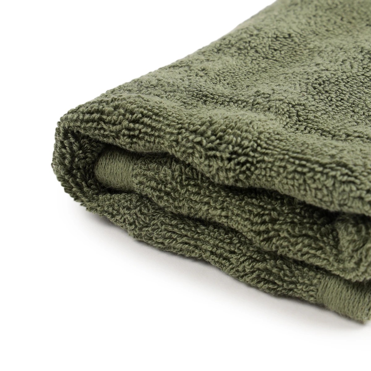 4 Thick Ribbed Australian Cotton Face Washer - Forest Green, 4 of 5