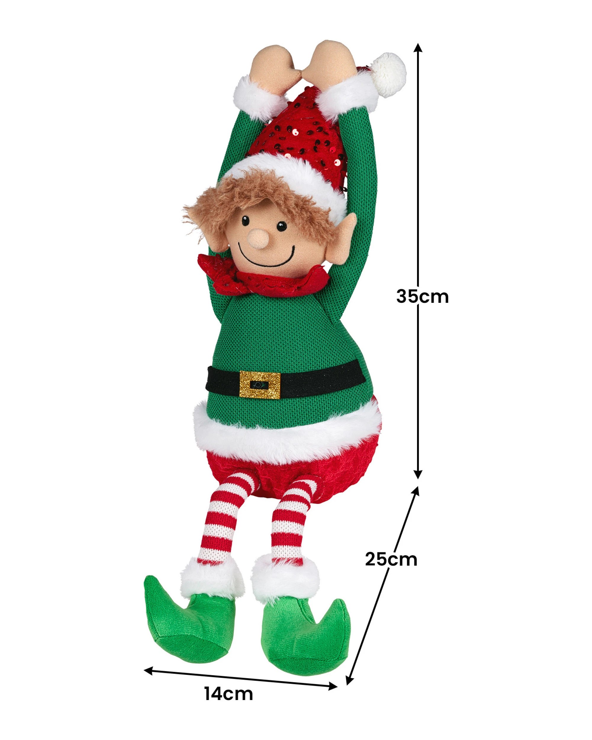 3 Christabelle 37cm Christmas Elf Animated Musical Decoration Ornament For Table Top Or Mantel Display, 3 of 5