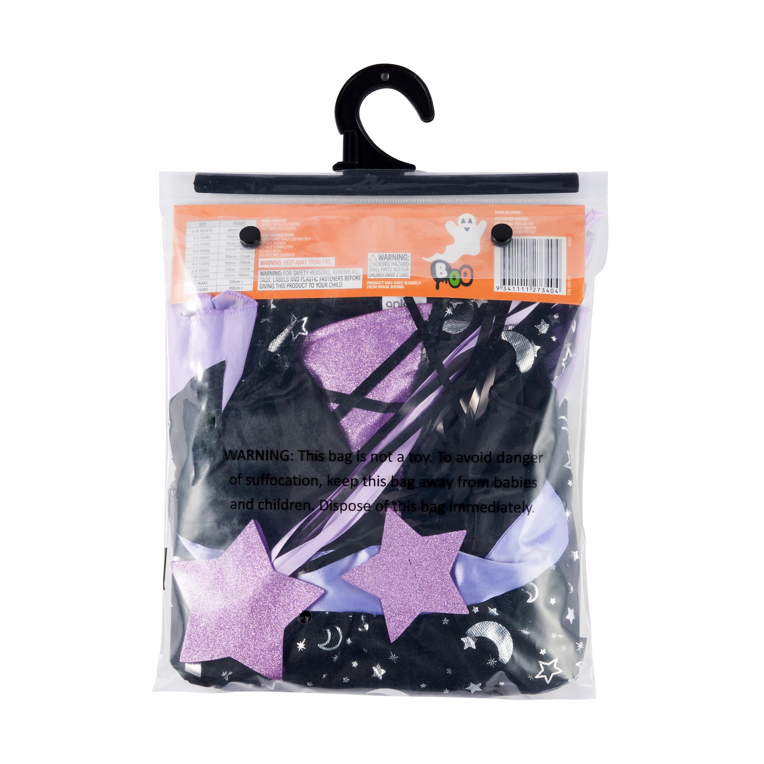 10 3 Piece Deluxe Star Witch Costume - Ages 4-6, 10 of 10