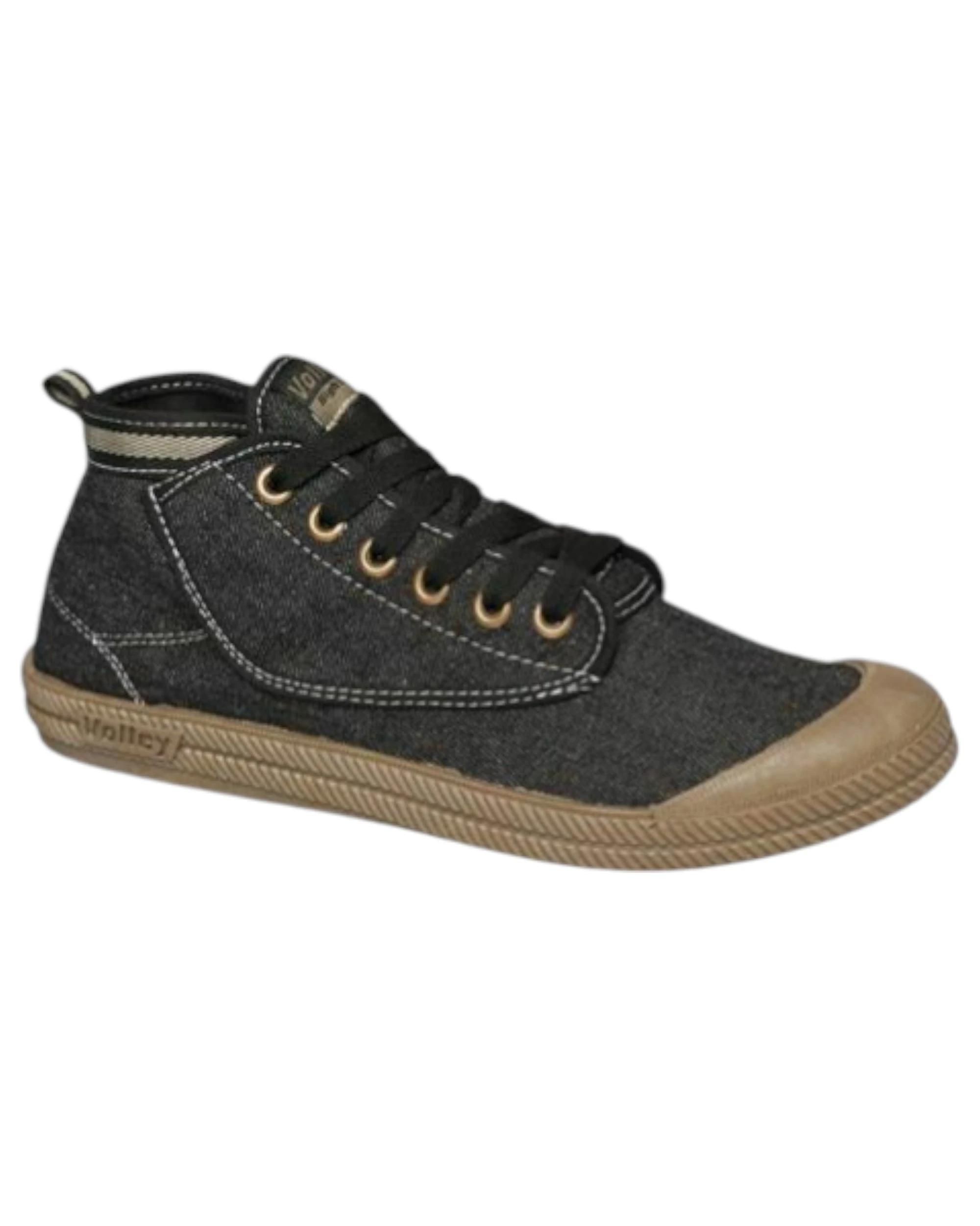 2 Volley Mens Hi Leap Black Denim Gum International s Casual Canvas Shoes BLACK DENIM/GUM, 2 of 3