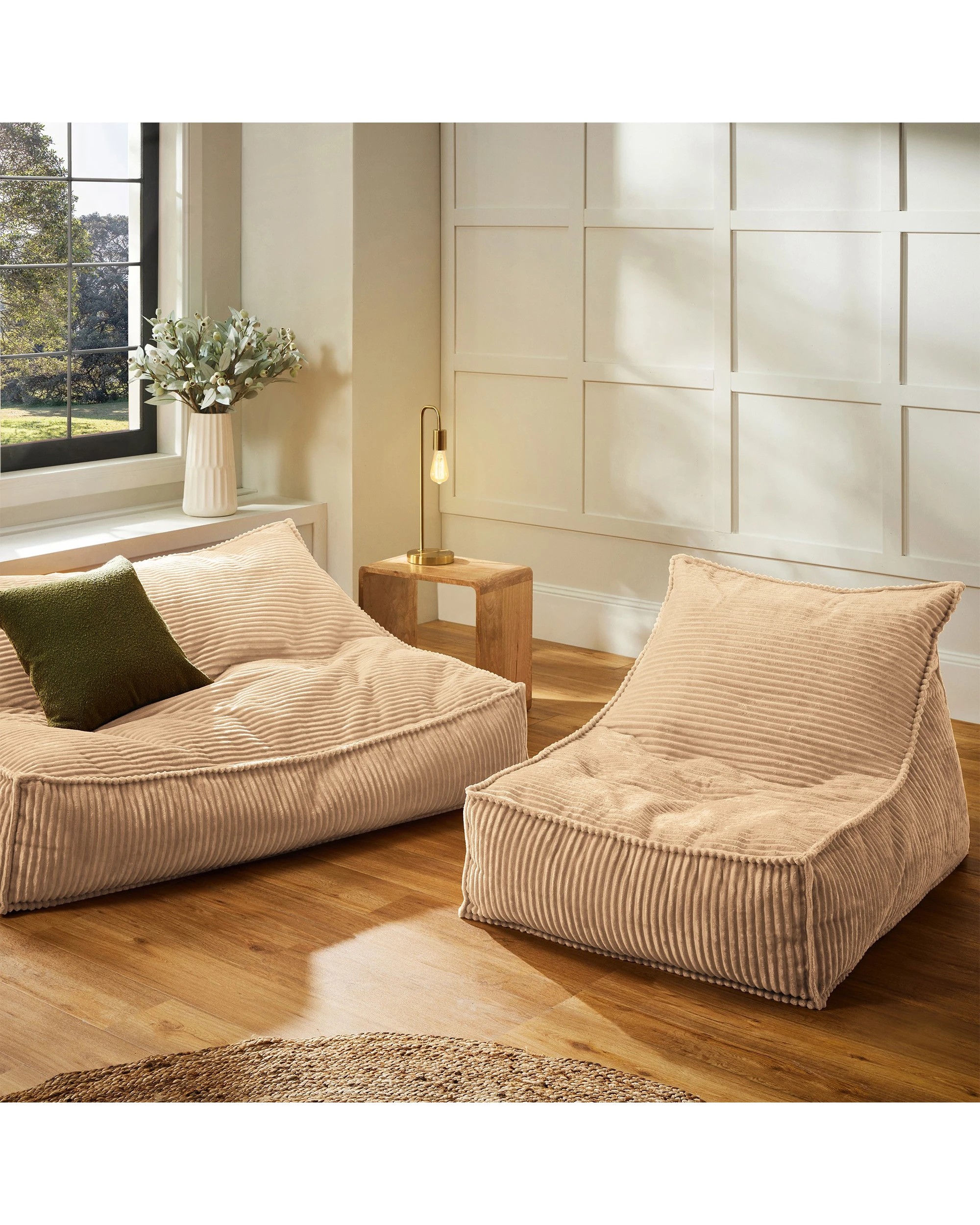7 Cadence & Co. Wilde Ribbed Luxe Fleece Bean Bag Lounge Cover - Natural Fawn, 7 of 7