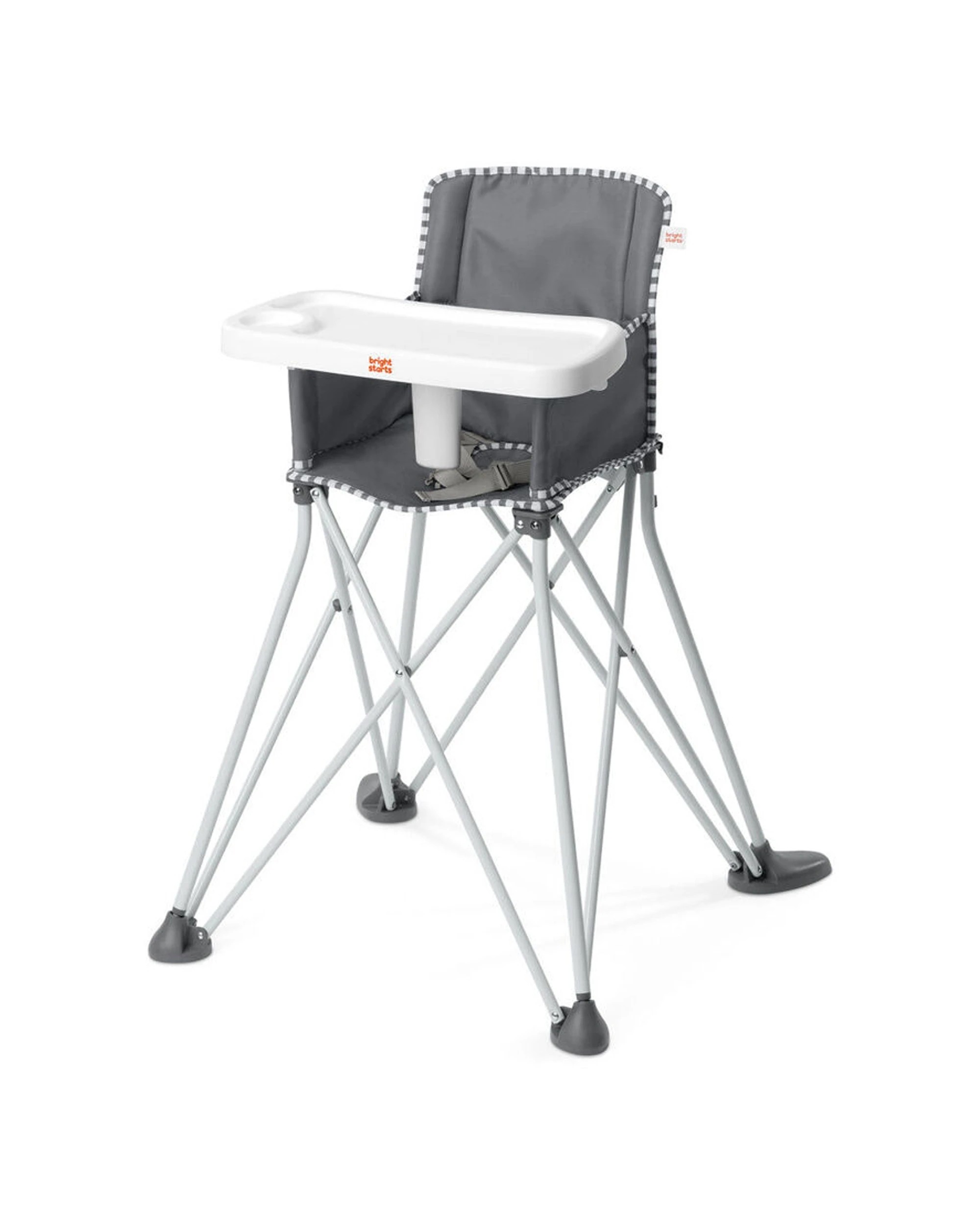 1 Bright Starts Pop N Dine Portable High Chair 6 Months And Up Dishwasher Safe - Grey, 1 of 8