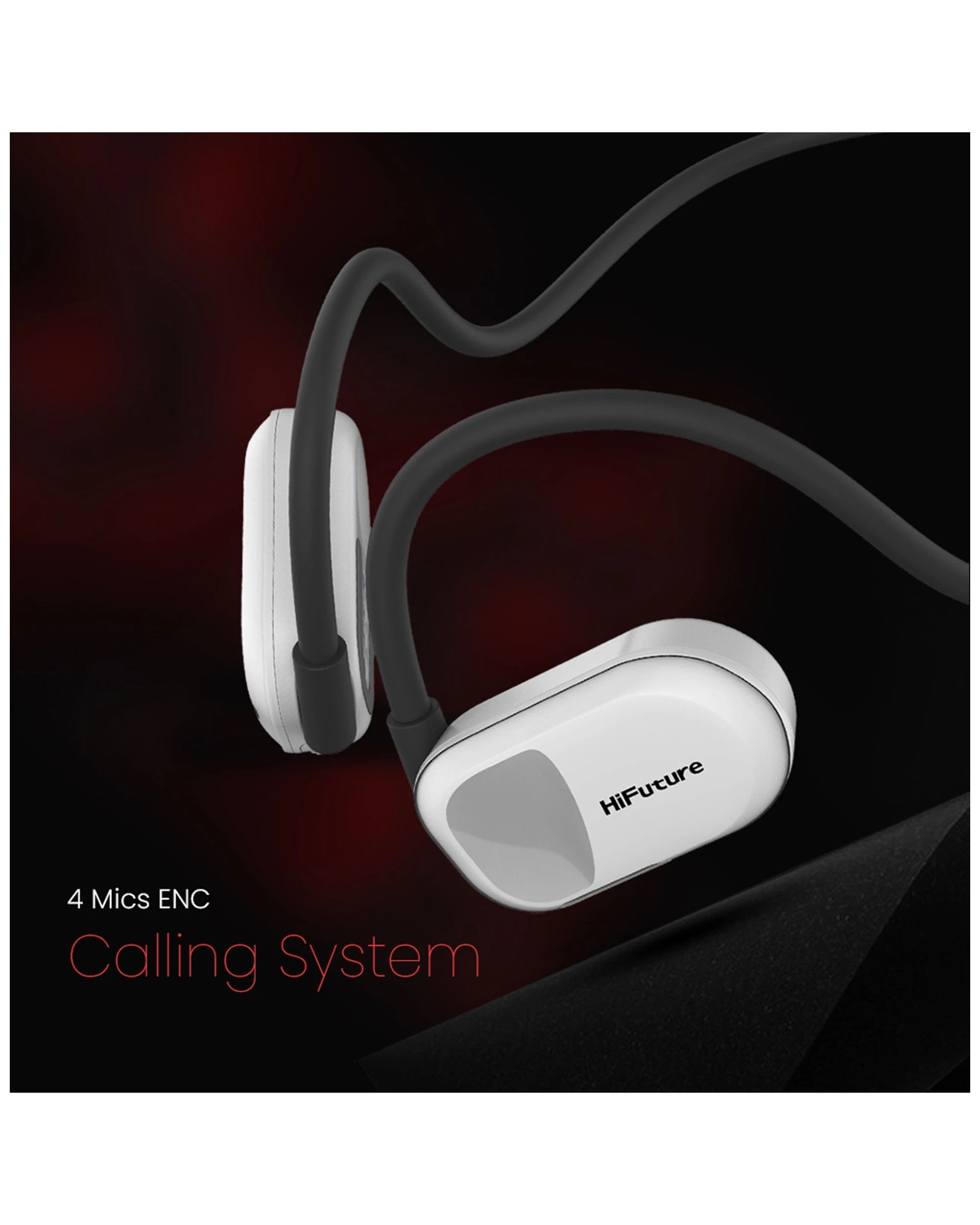 7 Hifuture Futuremate Open Ear Air Conduction Enc Headphones W/ 2-mic - Grey, 7 of 10