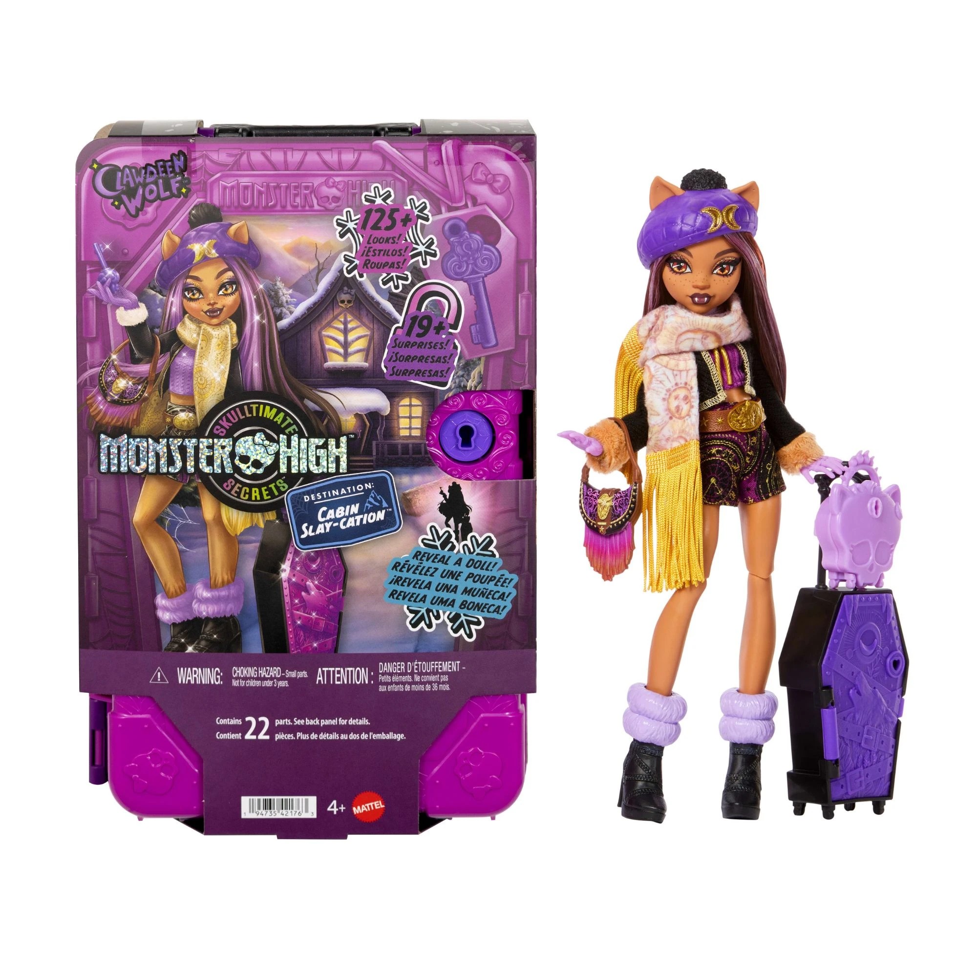 1 22 Piece ​Monster High Skulltimate Secrets Clawdeen Wolf Doll and Accessories Set, 1 of 7