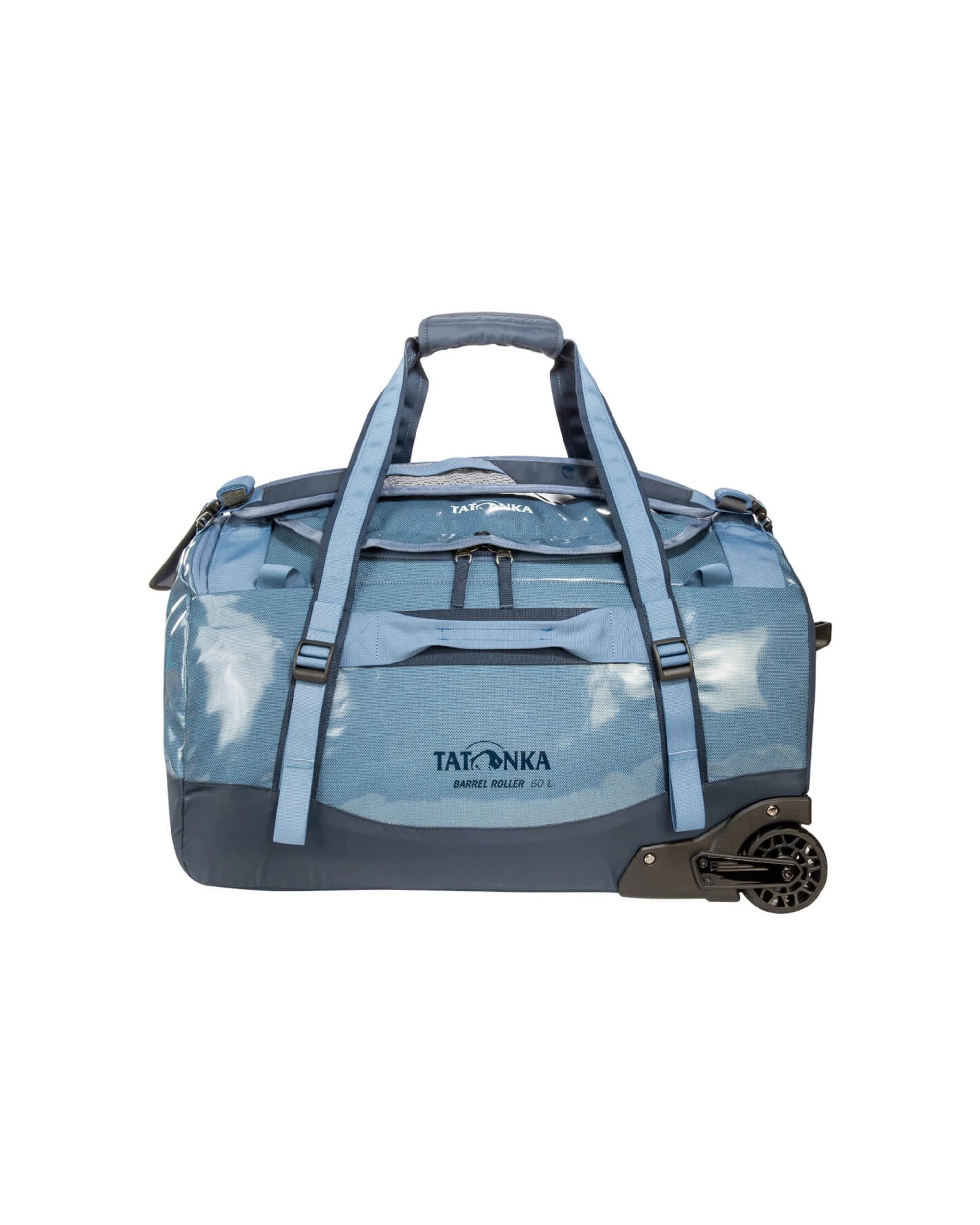 3 Tatonka Barrel Roller Wheeled Travel Duffel Bag 60L Nylon Telescopic Handle - Blue, 3 of 4