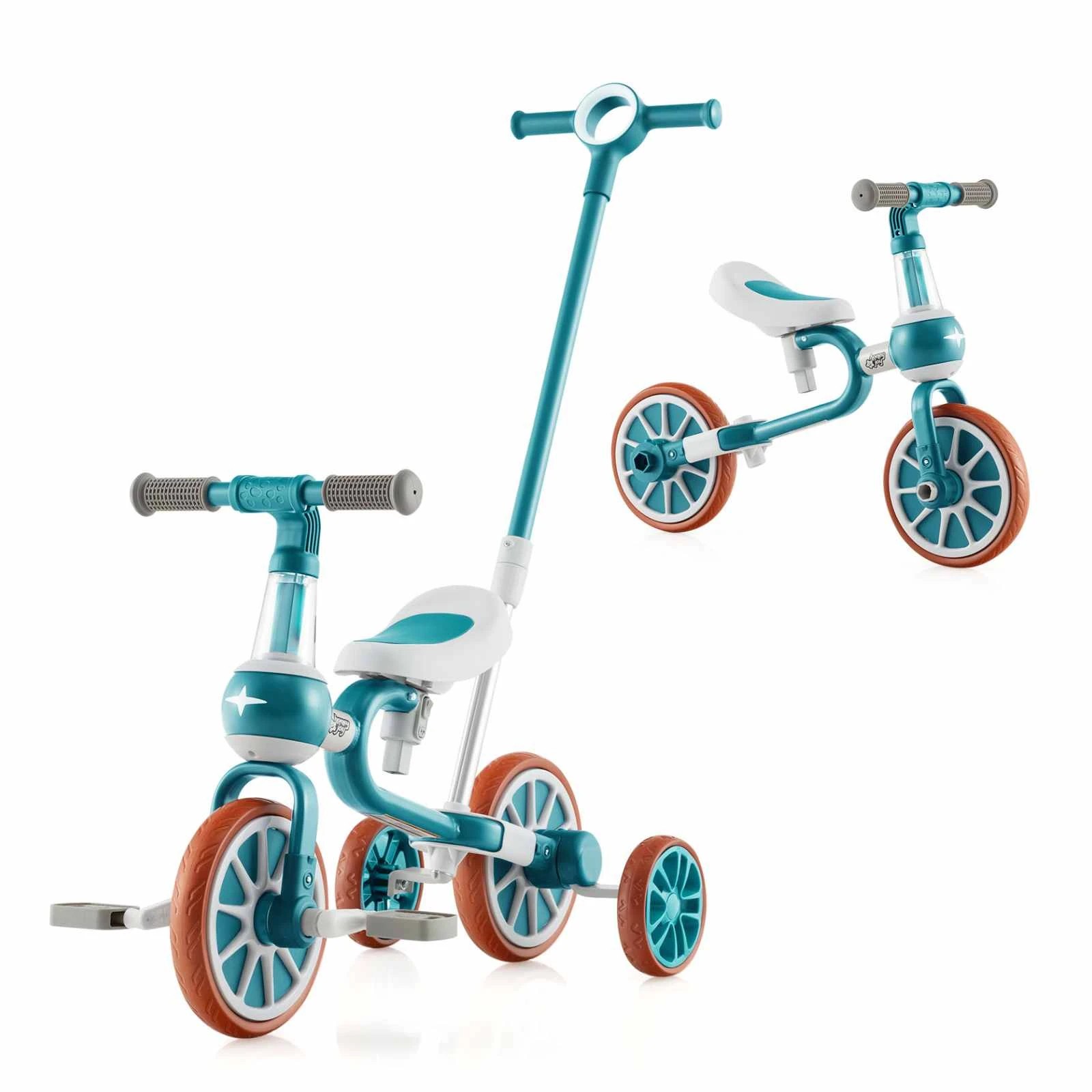 1 Costway 4 in 1 Bike Tricycle Balance Training Wheels Bicycle - Green, 1 of 1