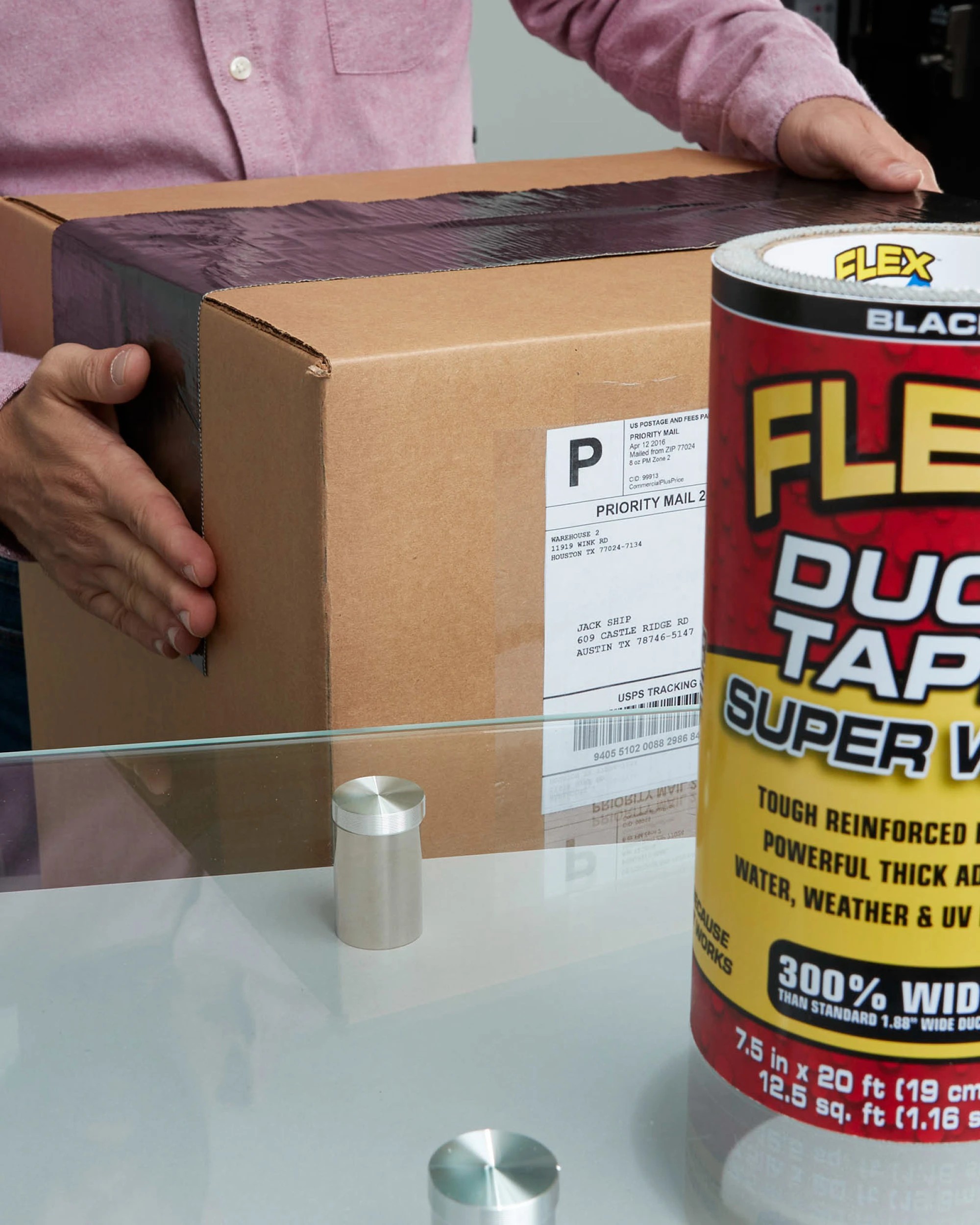 2 Flex Tape Super Wide Duct Tape, 19cm x 6m Black, Strong Heavy Duty Adhesive - Black, 2 of 7