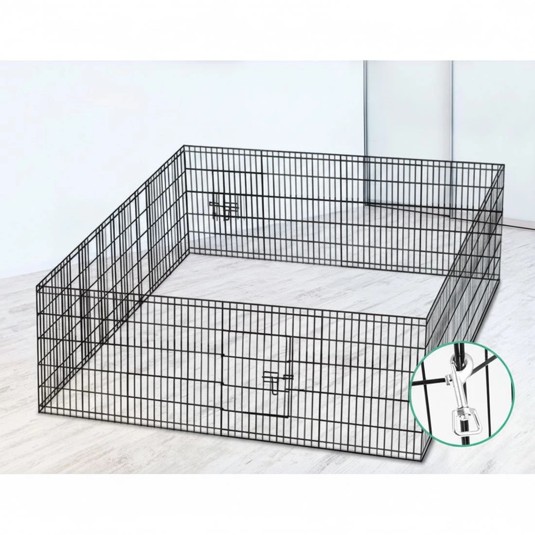 6 i.Pet 2x30" 8 Panel Dog Playpen Pet Fence Exercise Cage Enclosure Play Pen - Black, 6 of 6
