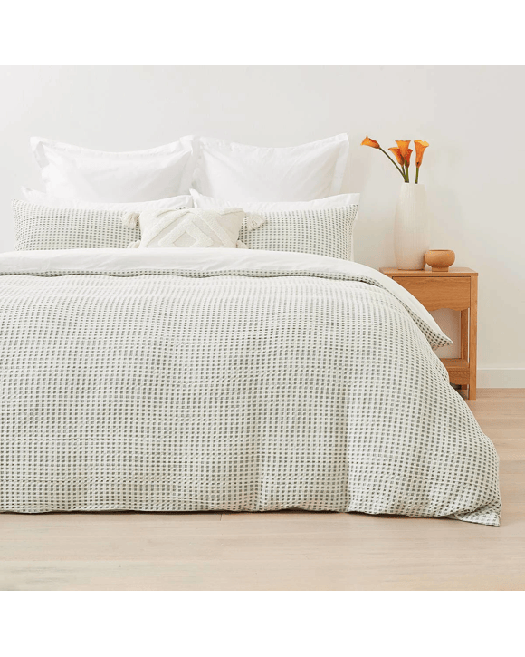 Dakota Cotton Quilt Cover Set - Double Bed, Sage