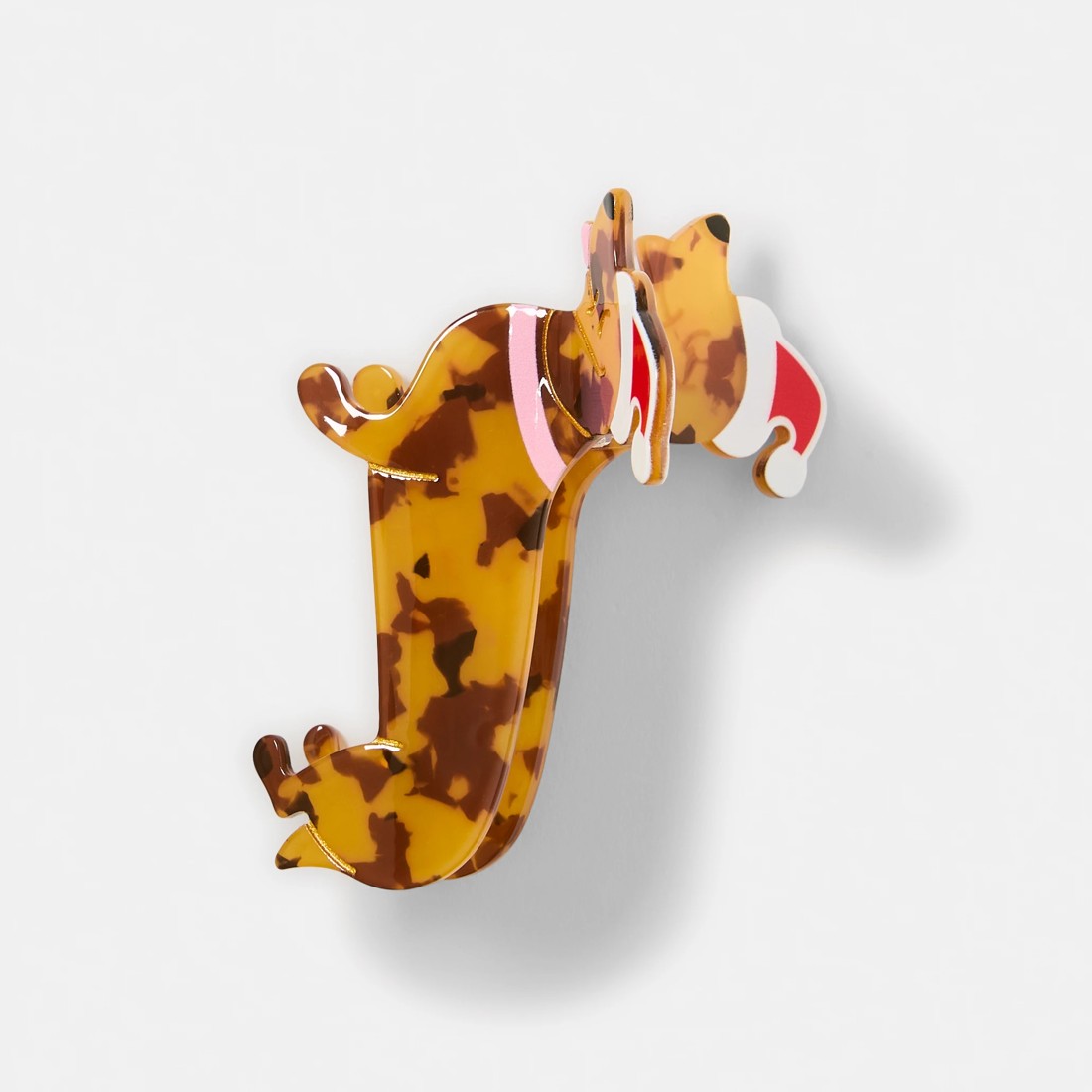 1 Brown Christmas Dachshund Claw Hair Clip, 1 of 4