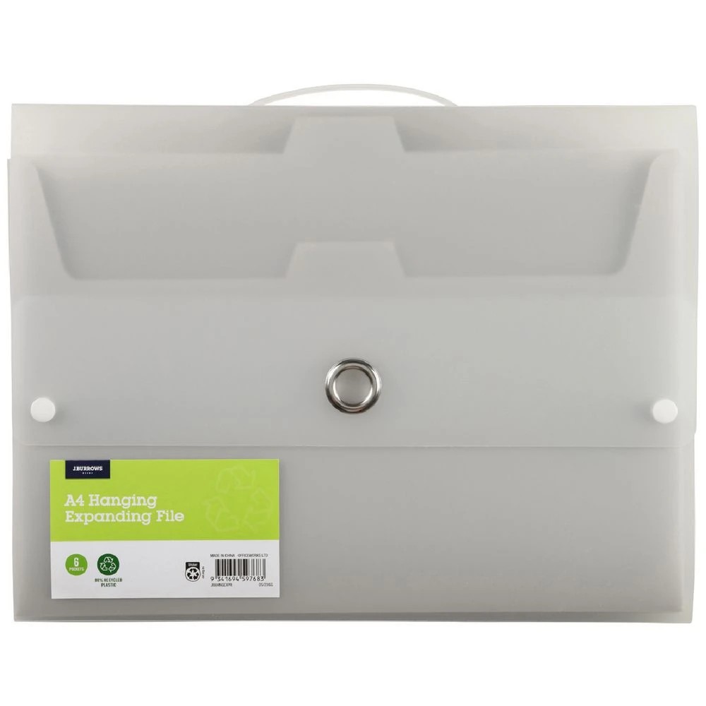 1 J.Burrows Hanging Expansion File 6 Pockets Black, 1 of 3