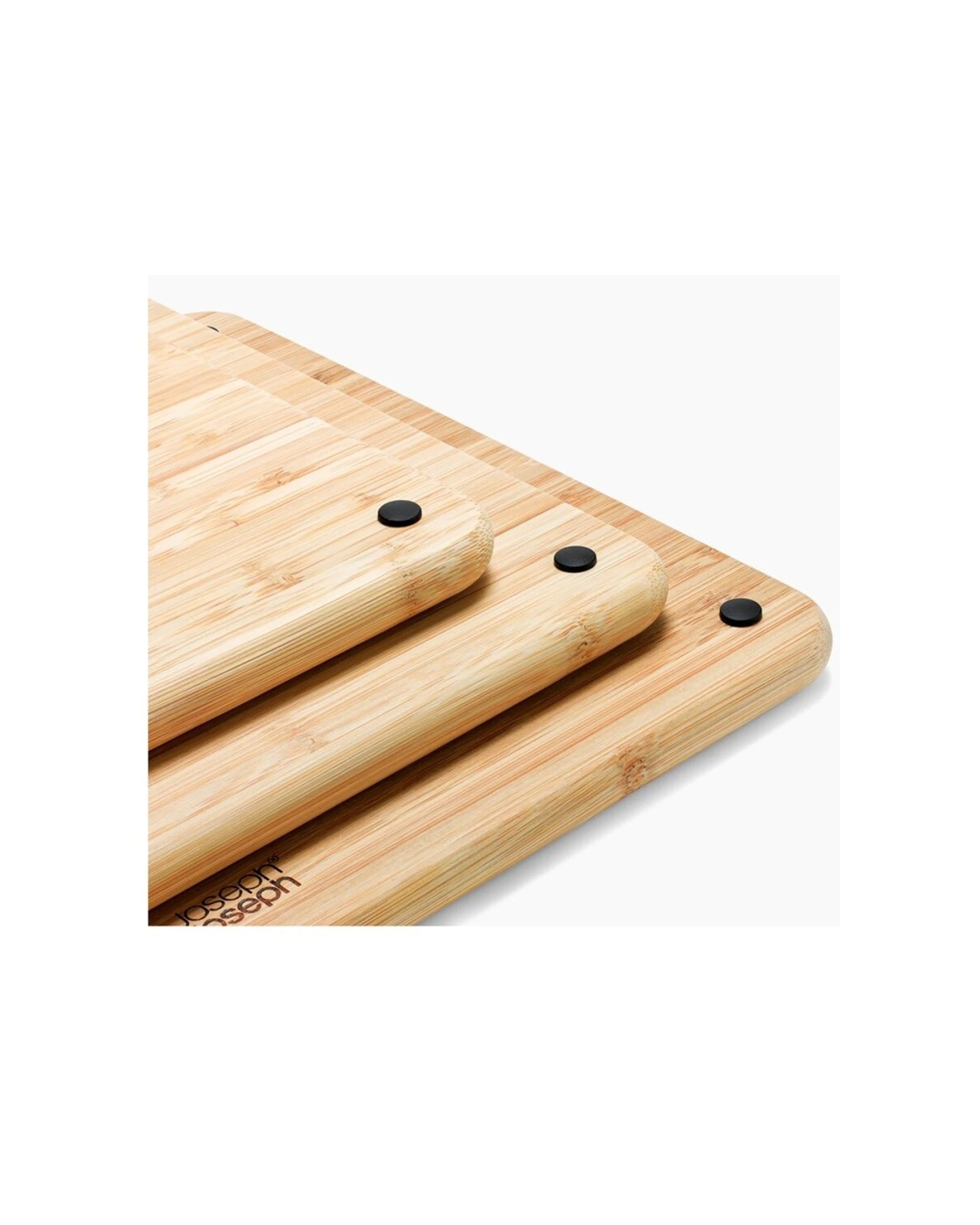 5 Joseph Joseph Folio 3pc Bamboo Chopping Board Set Stainless Steel Organiser - Black, 5 of 7