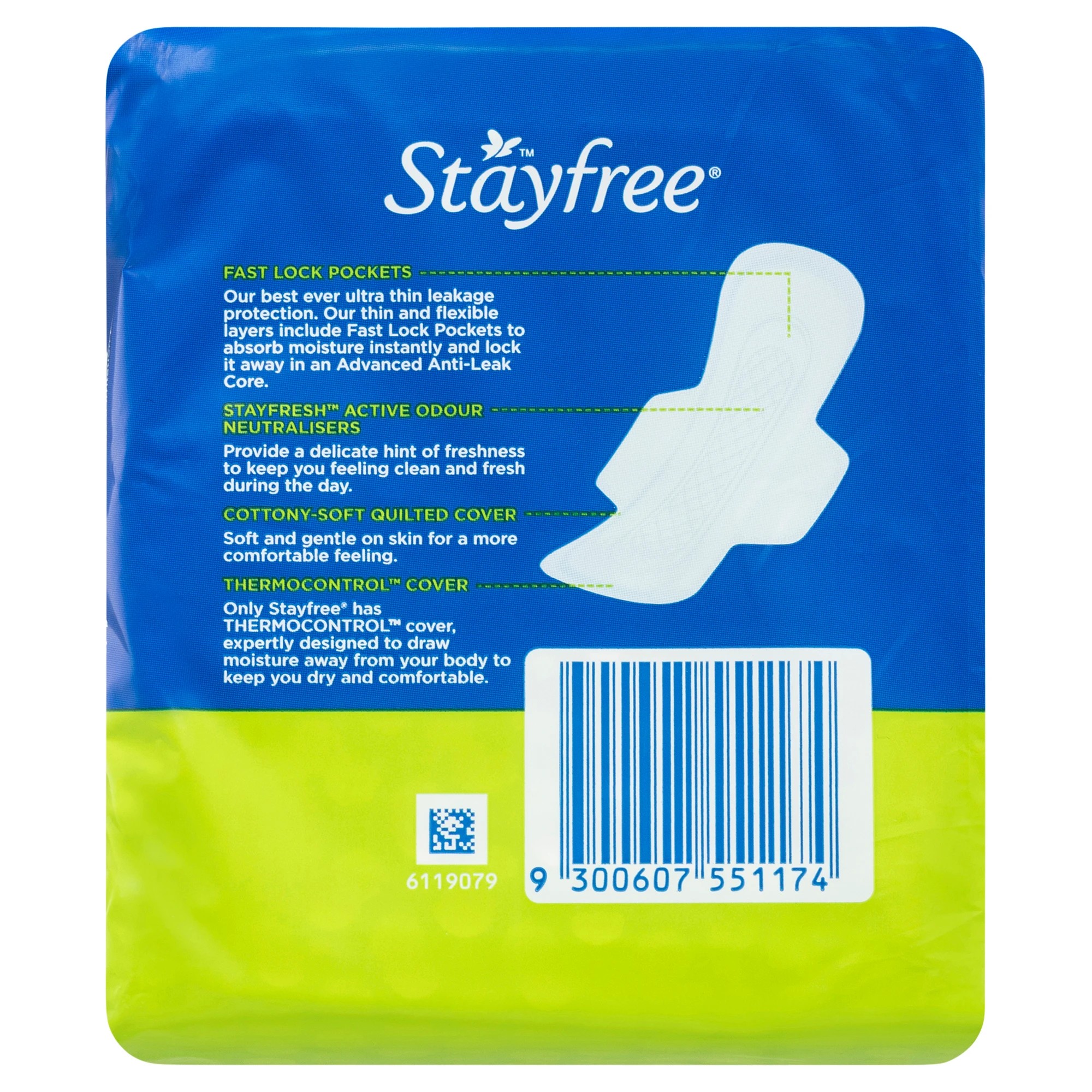 2 Stayfree 14 Pack UltraThin Regular Pads with Wings, 2 of 6
