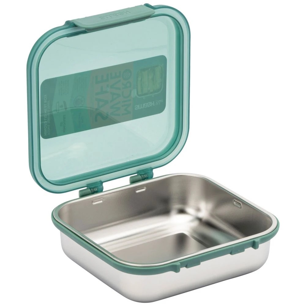 3 Smash Hinged Sandwich Box 900ml Sage, 3 of 4