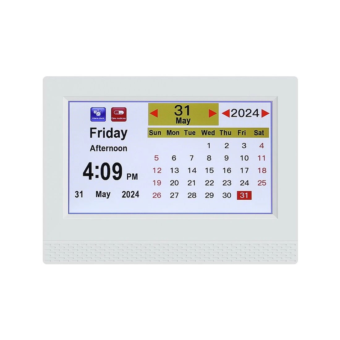 4 Artiss 7" Digital Day Clock Calendar Alarm - White, 4 of 5
