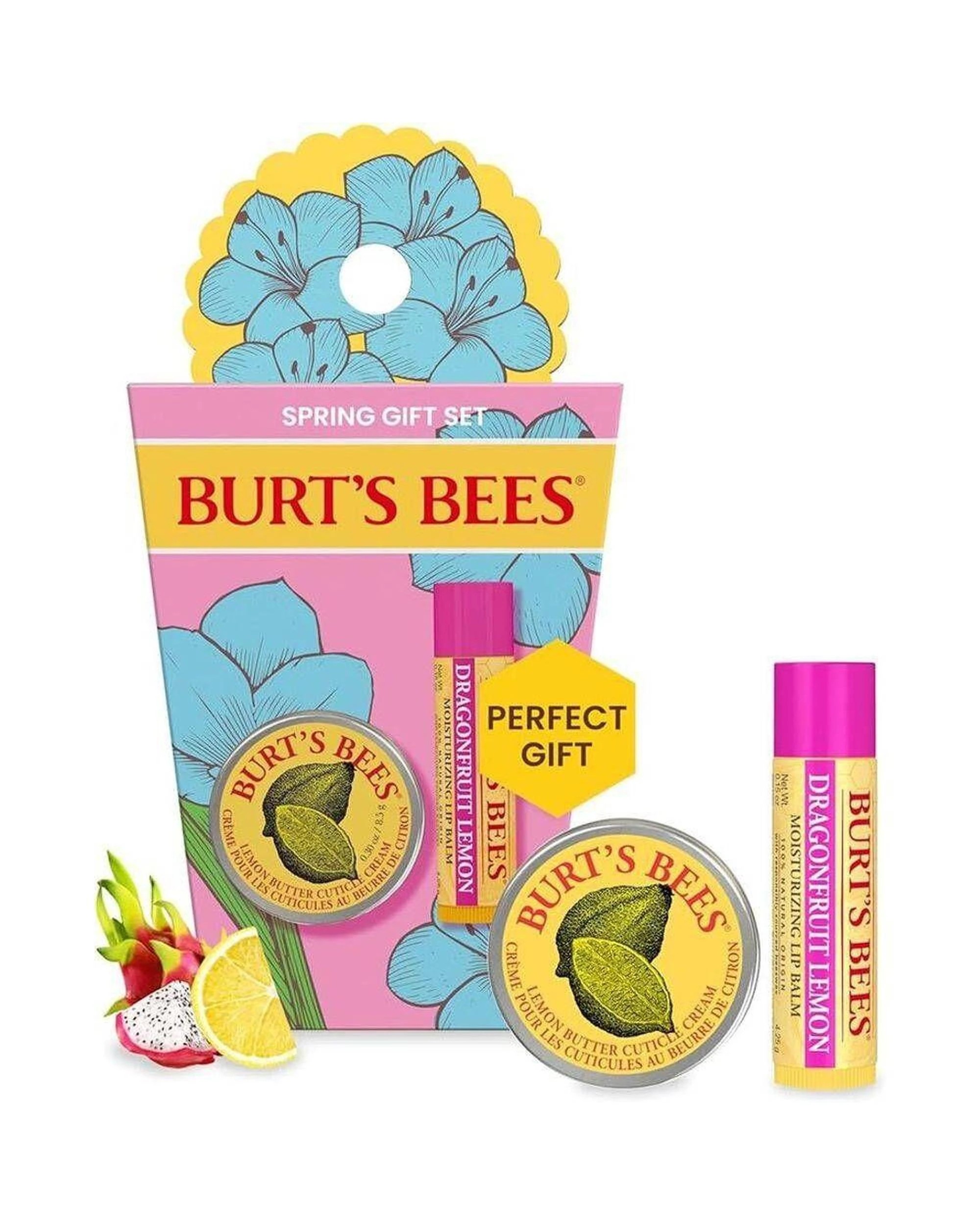 2 Burt's Bees Spring Surprise Dragonfruit Lemon Lip Balm & Cuticle Butter Duo Set, 2 of 8