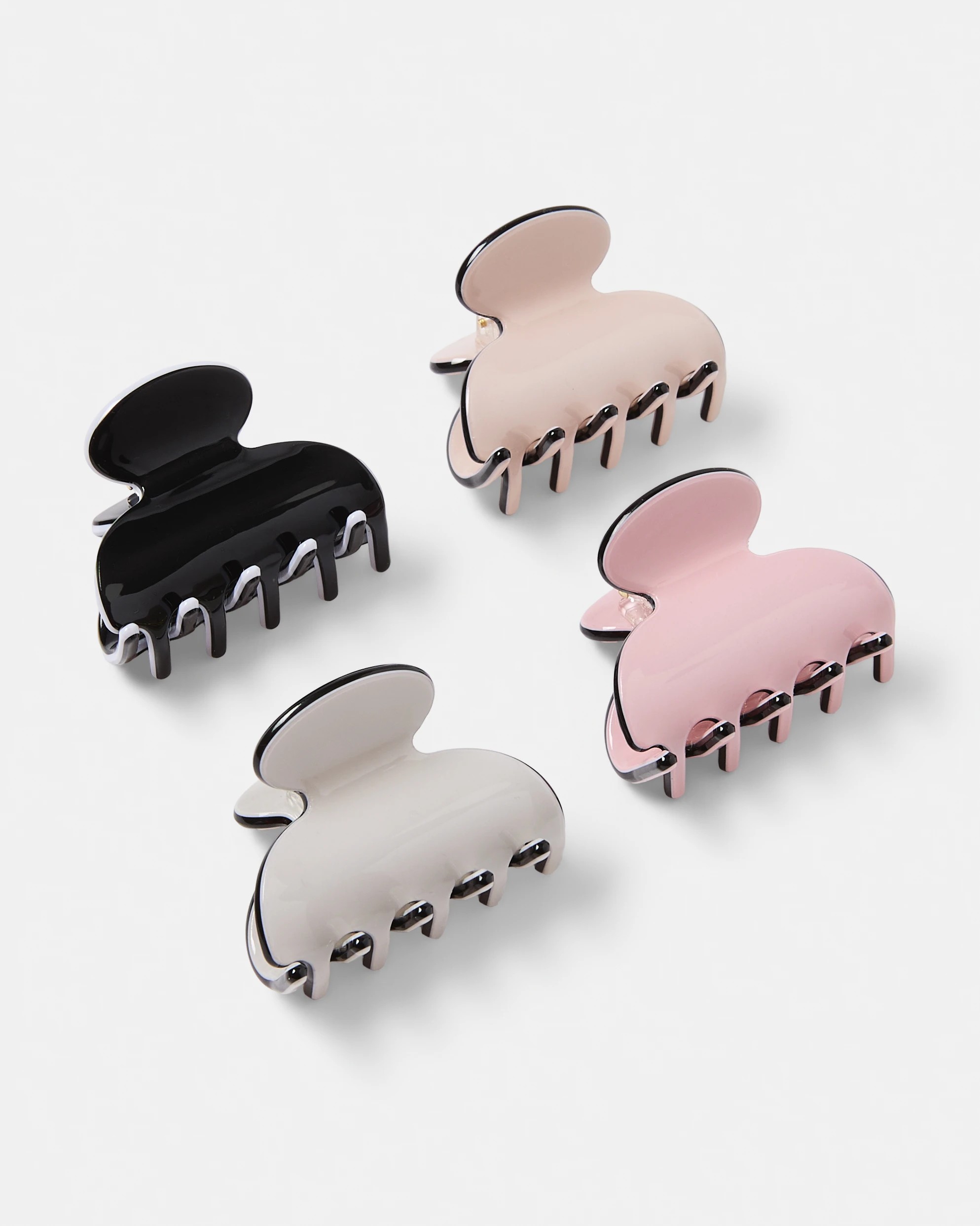 2 4 Pack Mini Contrast Claw Hair Clips, 2 of 4