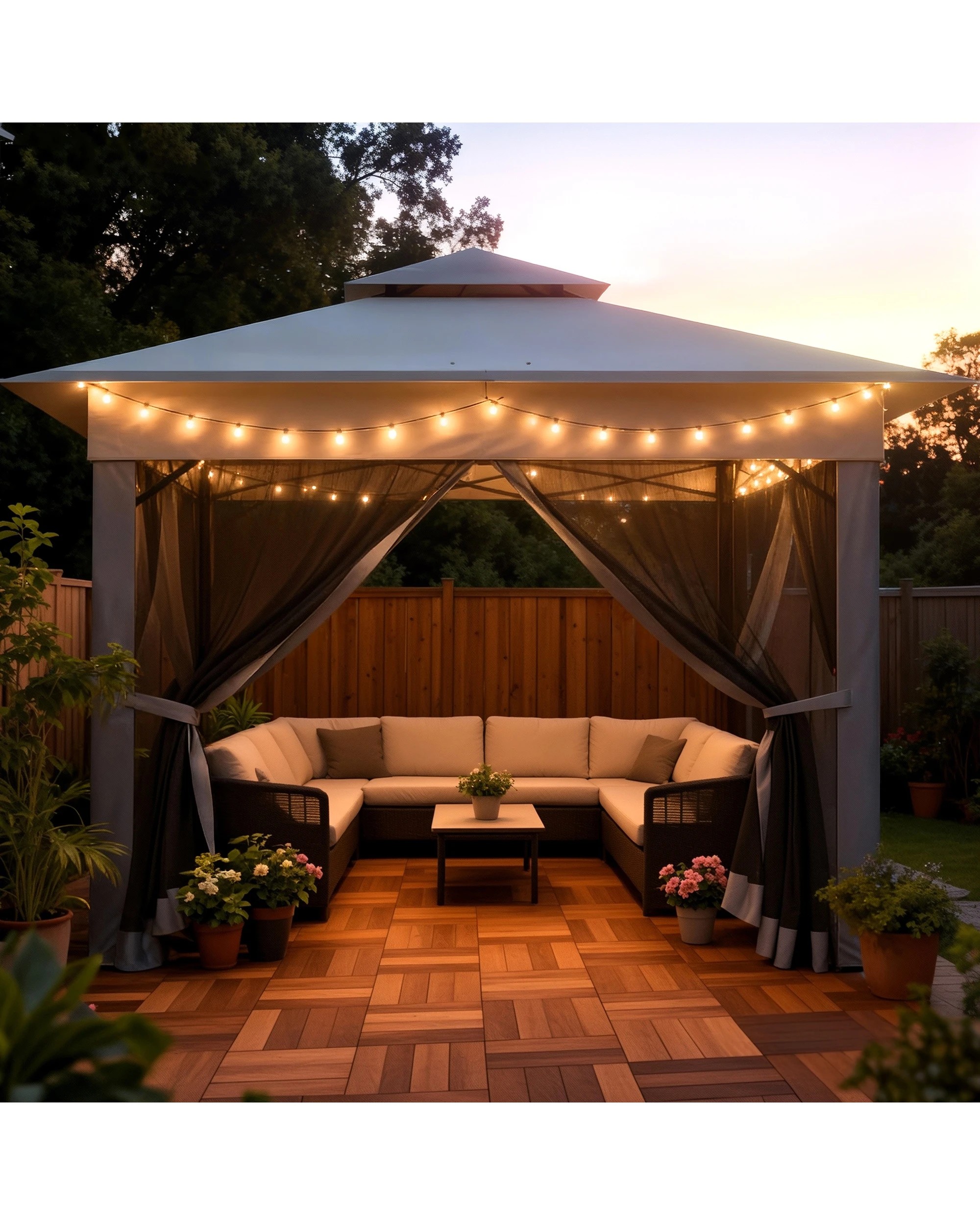5 Advwin 3.3x3.3m Gazebo Marquee Pop-up Folding Canopy with 4 Mesh Panels, 5 of 7