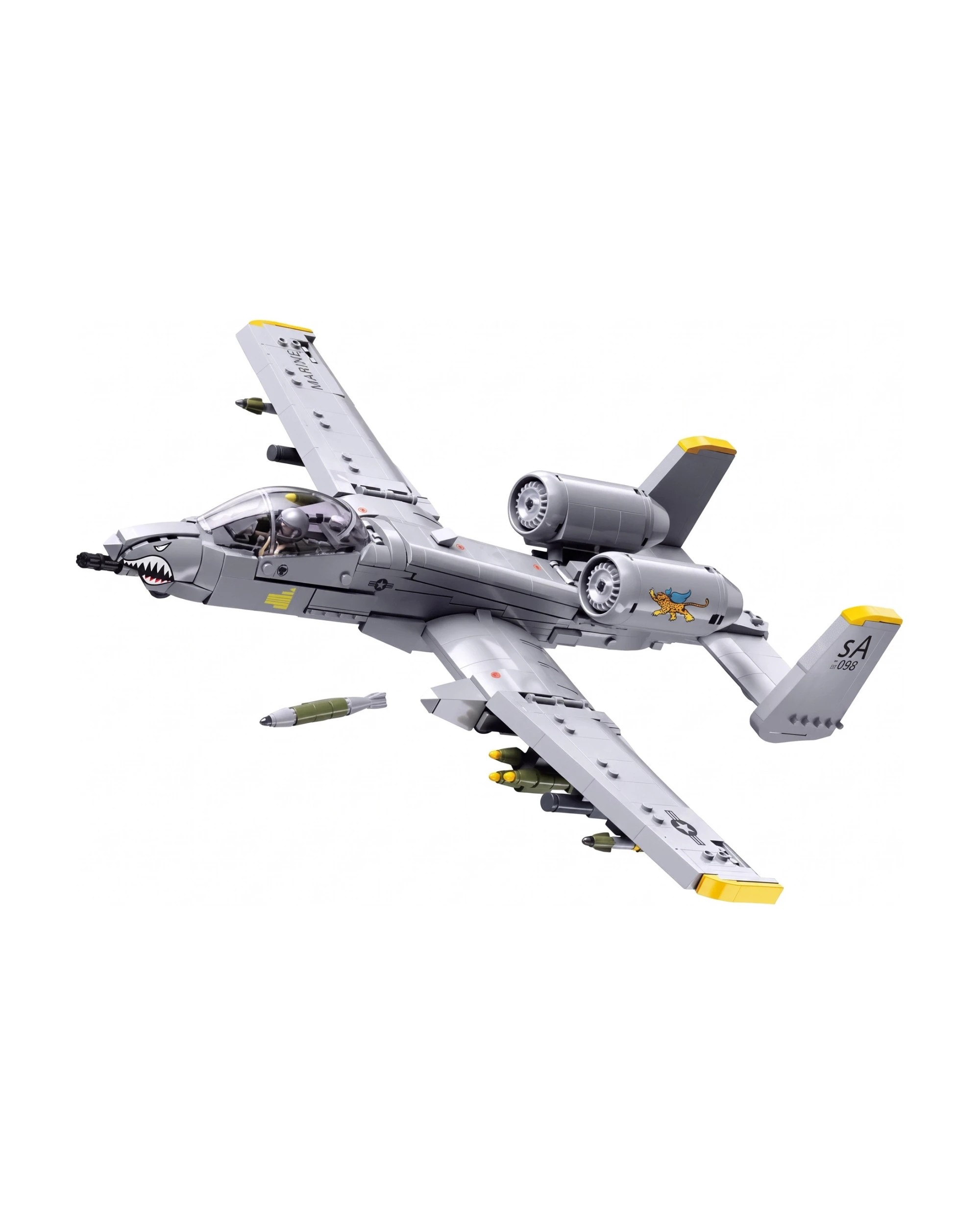 Sluban B1362 Model Kit 1:44 A10 Warthog Thunderbolt Attack Jet Fighter ...