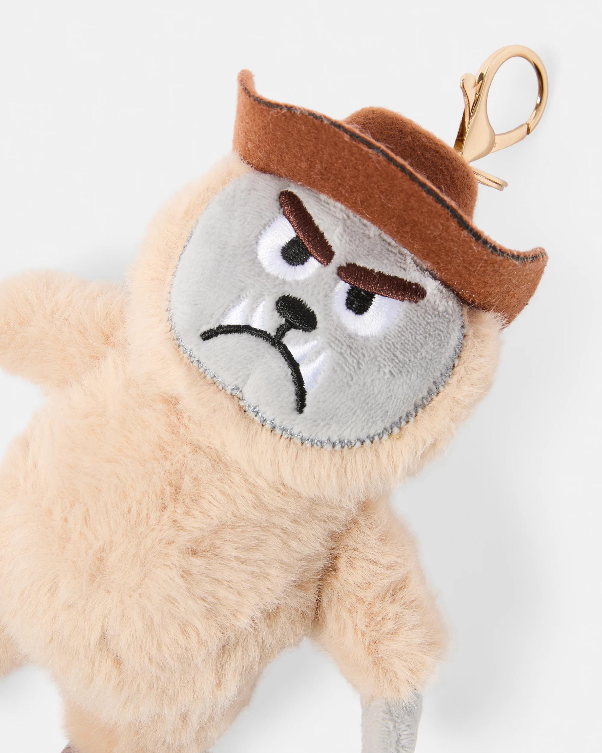 2 Cowboy Monster Charm Keyring - Beige, Brown and Gold Tone Beige, 2 of 3